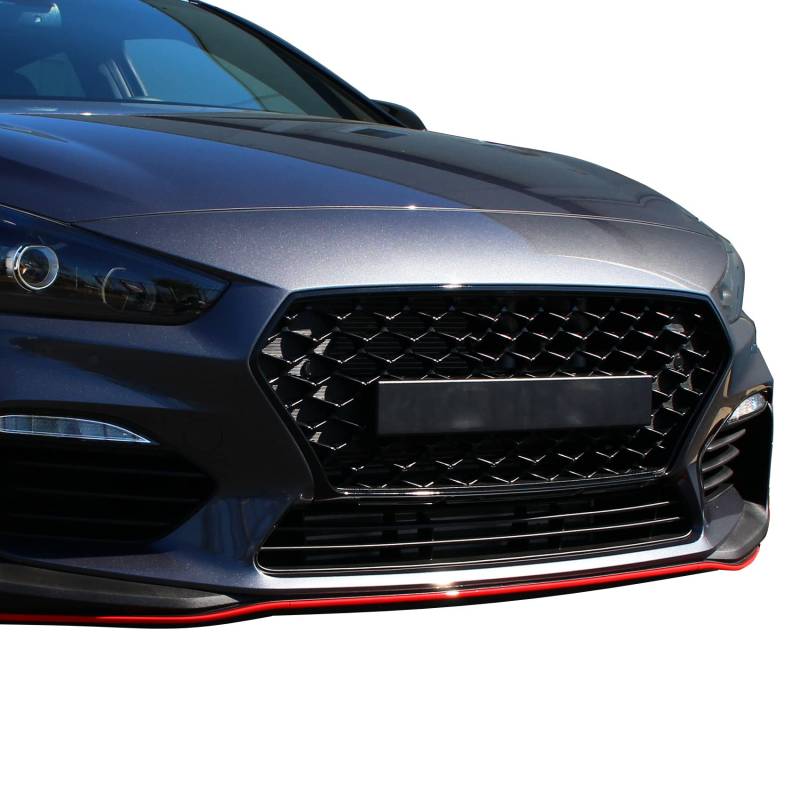 Folien Set Kühlergrill Fahrzeug Dekor Front Passgenau Selbstklebend Auto Kfz Zubehör Aufkleber D016 (3M 2080 Schwarz Glanz) von Finest Folia
