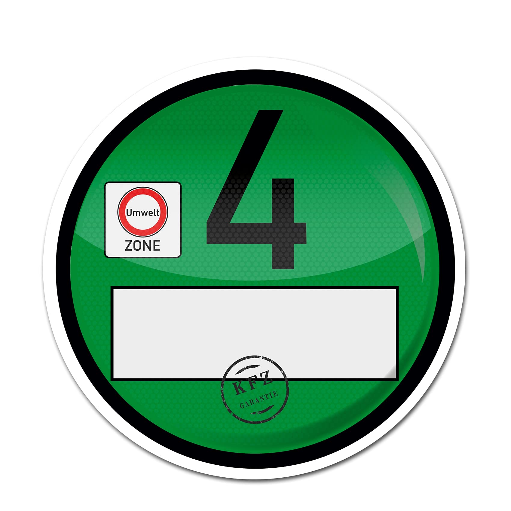Haftfolie Euro 4 Plakette für Windschutzscheibe Umweltplakette Feinstaubplakette Spaßplakette Fun Folie für Fahrzeug Auto Kfz Zubehör R020 (Euro 4, 1 Stück) von Finest Folia