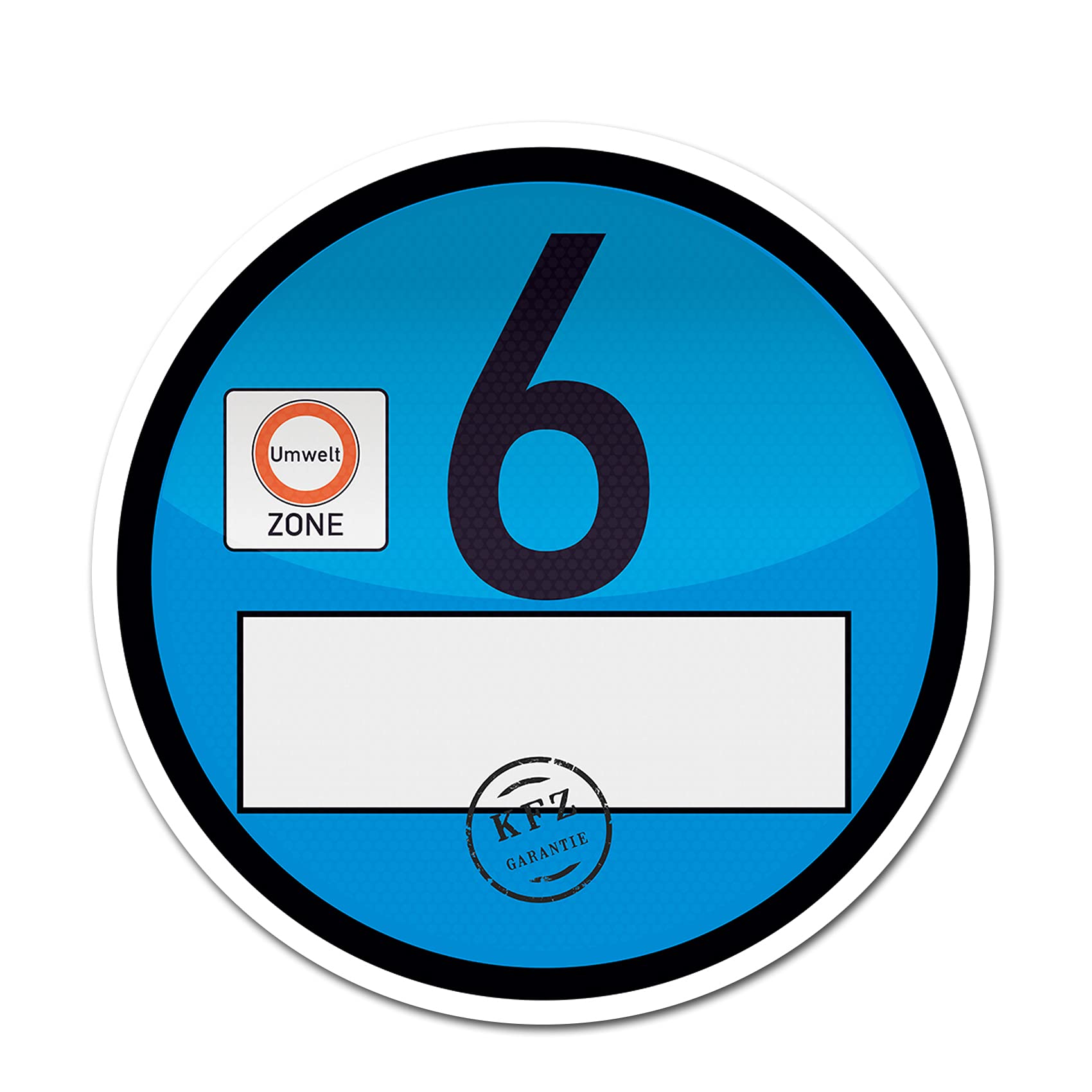Haftfolie Euro 6 Plakette für Windschutzscheibe Umweltplakette Feinstaubplakette Spaßplakette Fun Folie für Fahrzeug Auto Kfz Zubehör R021 (Euro 6, 1 Stück) von Finest Folia