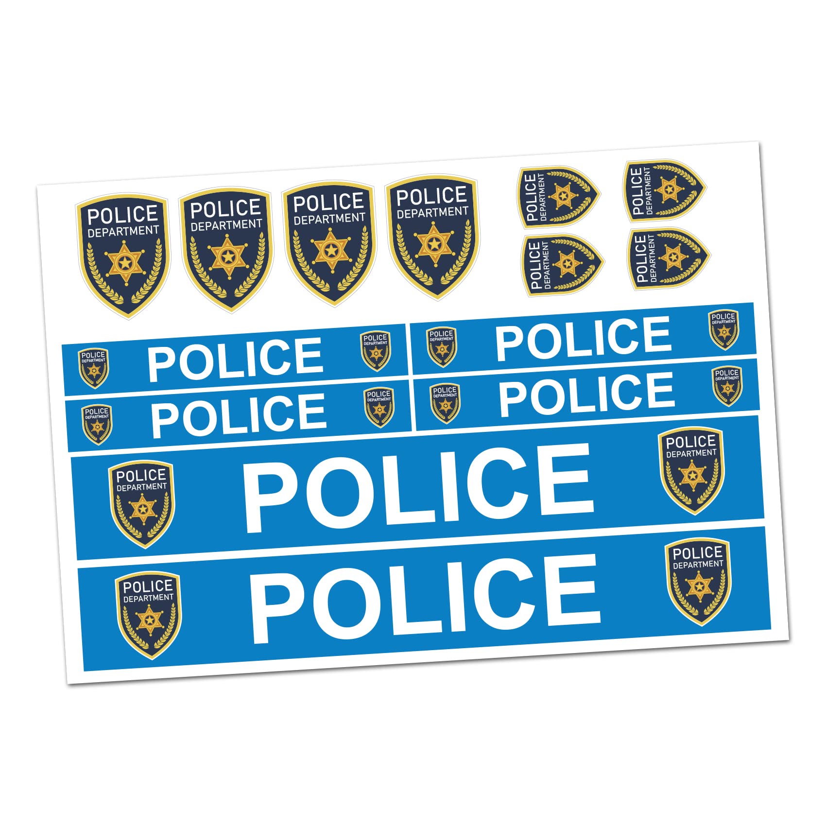 Finest Folia Police Aufkleber Set Sticker für Auto Boot Caravan Bus Bike Fahrrad Dreirad Rutschauto Spielauto Modellbau Helm RC Car Plakette (R023 Police) von Finest Folia