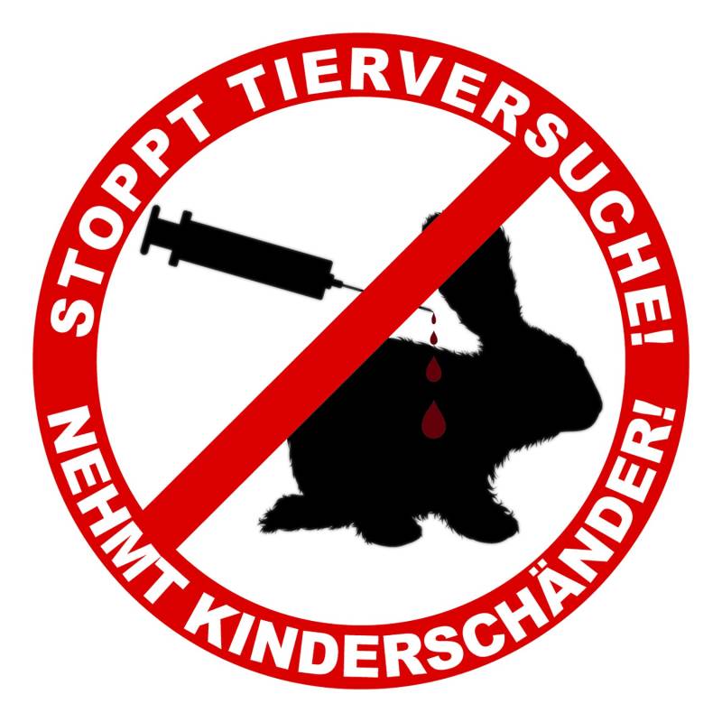 Finest Folia R107 Tierschutz Aufkleber 10cm Ø Stoppt Tierversuche Nehmt Kinderschänder Autoaufkleber Sticker für Fahrzeuge Auto Kfz Laptop Gegen Tierquälerei von Finest Folia