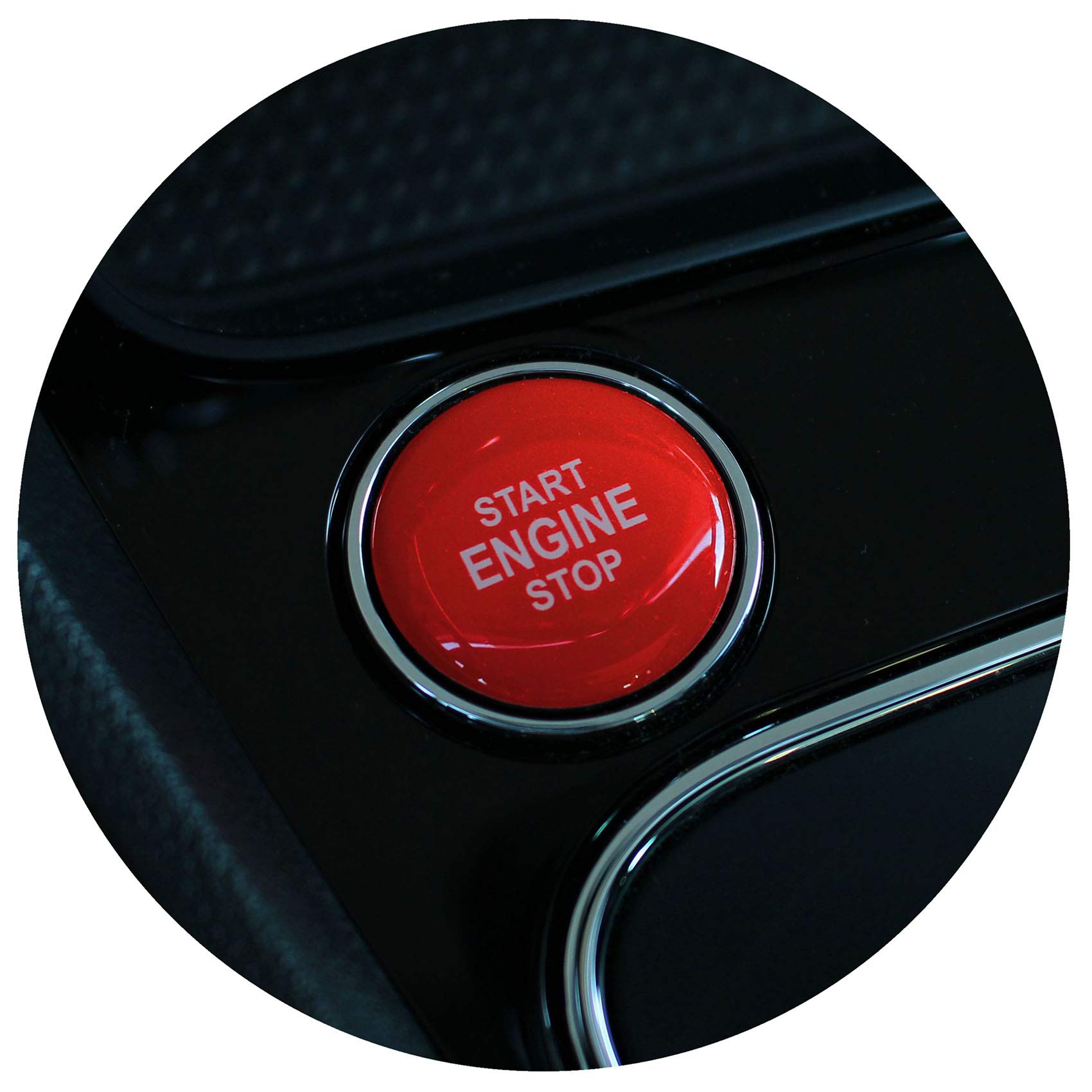 Gel Emblem Start Stop Knopf Abdeckung Aufkleber Keyless GO Carbon Druckschalter Tastenabdeckung Cover Zündung – Finest Folia DM004 (Rot Glanz) von Finest Folia