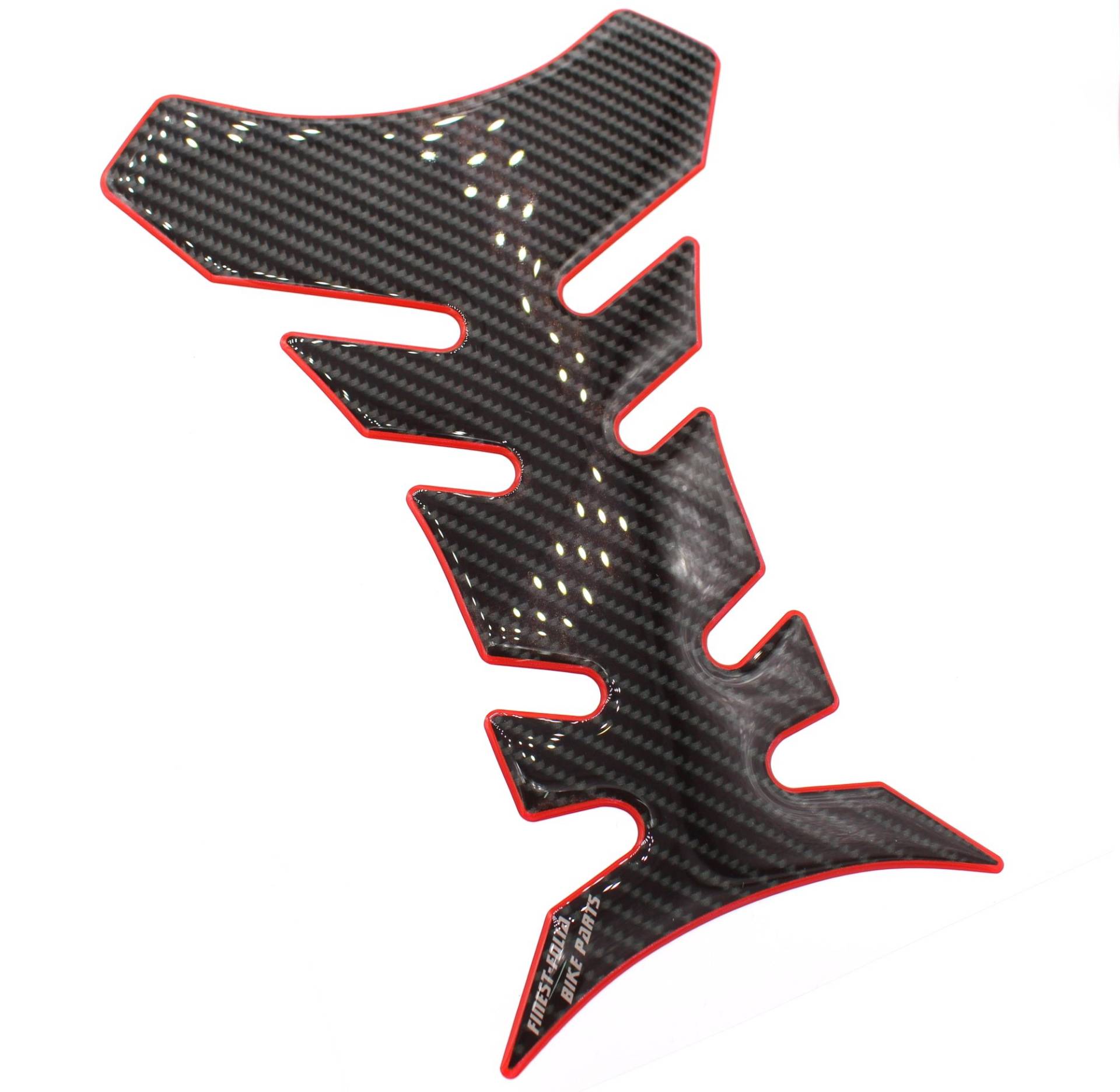 Gel Motorrad Tankpad 3D Carbon Glanz universell von Finest-Folia MR013 (Carbon Schwarz Rot Glanz) von Finest Folia