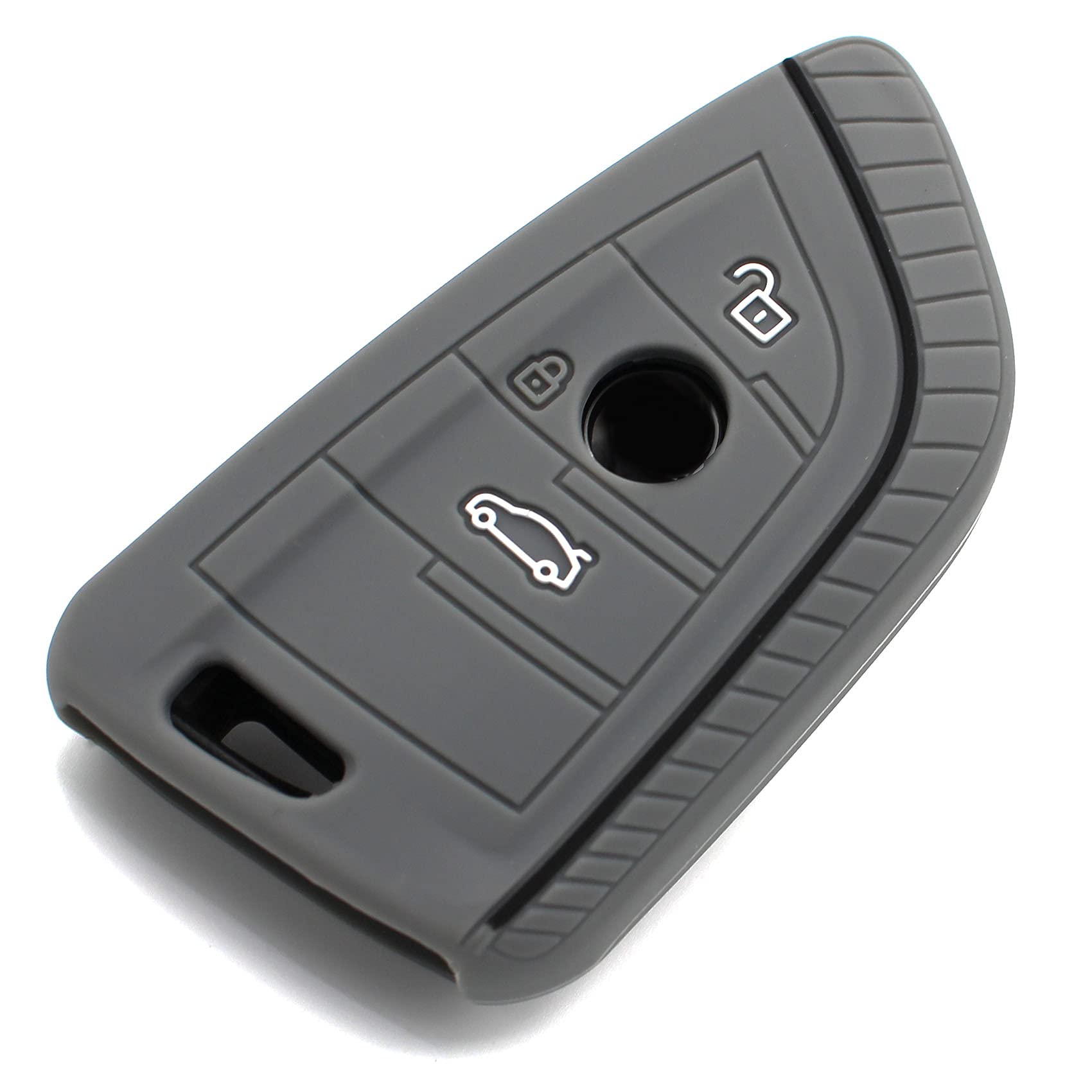 Schlüssel Hülle BD für 3 Tasten Auto Schlüssel Silikon Cover von Finest-Folia (Aschgrau Schwarz) von Finest-Folia