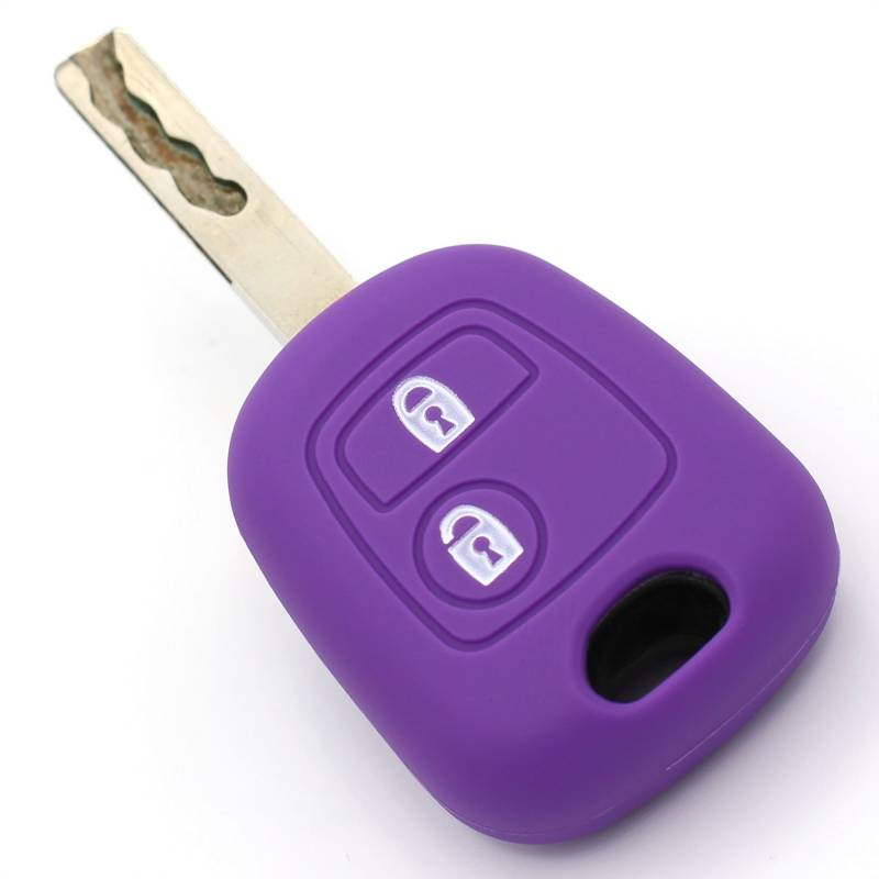 Schlüssel Hülle PEC für 2 Tasten Autoschlüssel Silikon Cover von Finest-Folia (Lila) von Finest Folia