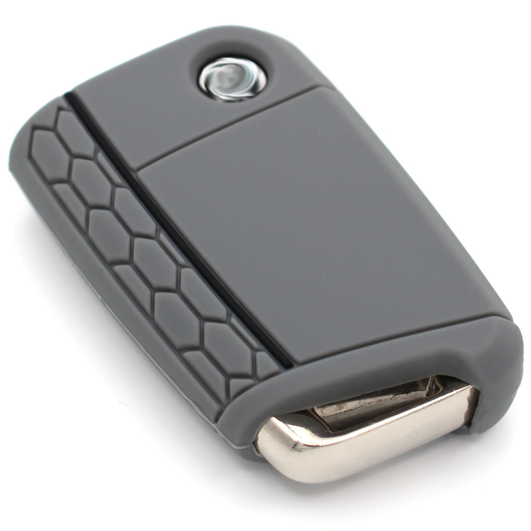 Finest Folia Schlüssel Hülle VB für 3 Tasten Auto Schlüssel Silikon Cover Schlüsselhülle Etui Schutzhülle (Aschgrau Schwarz) von Finest Folia