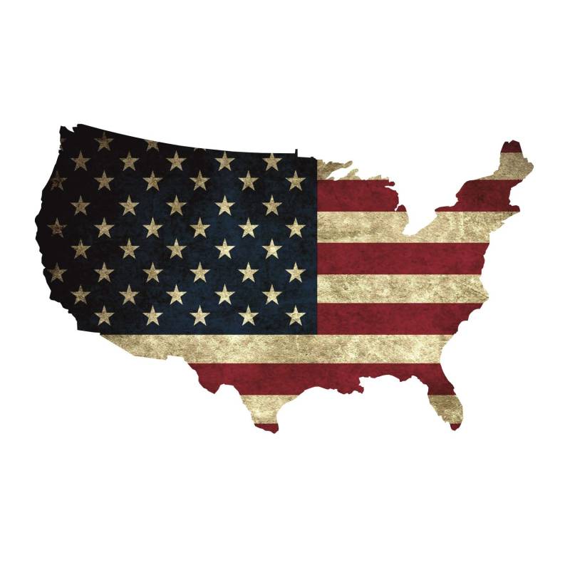 Wandtattoo USA Flagge Old, Modern 6 Größen Aufkleber Sticker Deko Amerika Folie (100 cm Länge 60 cm Höhe, Old) von Finest-Folia