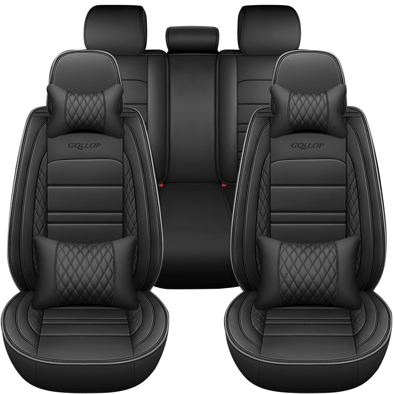 FinityPro 5-Sitze Universal-Sitzbezüge Sitzkissen, Auto-Sitensitze Komplett, wasserdicht Kunstleder, mit Kopf und Rückenkissen, Der Honda-Sitz, für die meisten Fahrzeuge, Limousinen und SUV, Schwarz FinityPro 5-Sitze Universal-Sitzbezüge Sitzkissen, Auto-Sitensitze Komplett, wasserdicht Kunstleder, mit Kopf und Rückenkissen, Der Honda-Sitz, für die meisten Fahrzeuge, Limousinen und SUV, Schwarz von FinityPro