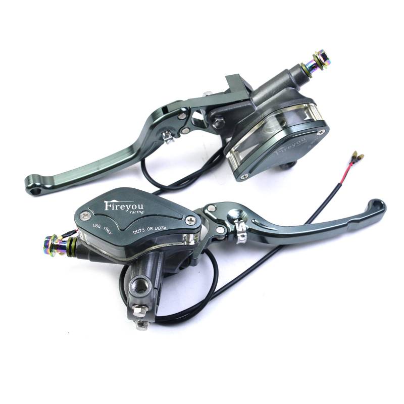 Motorrad Hauptbremszylinder der Bremskupplung Scheibenbremse 22mm grau Universal von Fireyouracing