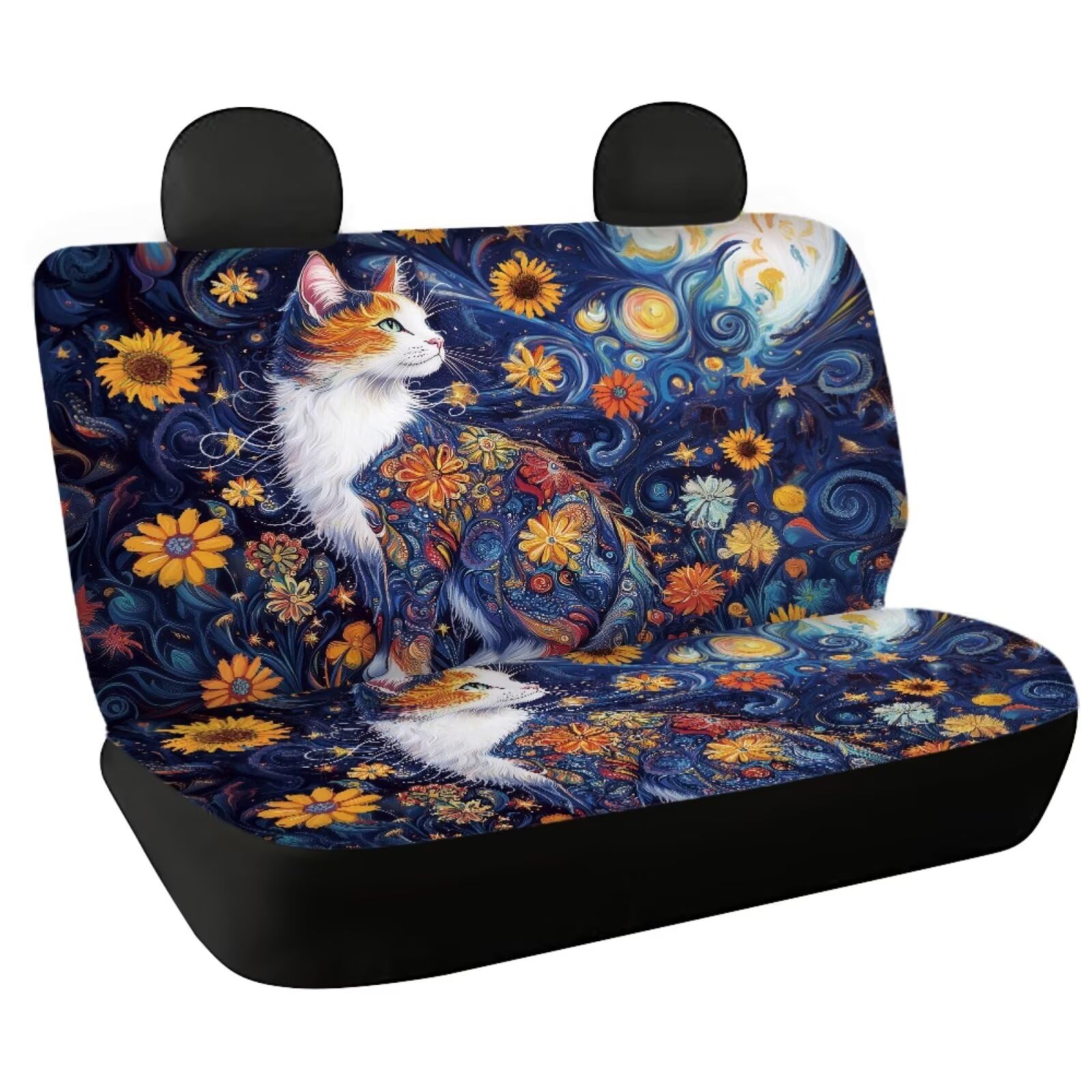 Fishidbird Auto-Rücksitzbezüge, abstraktes Katzendruck, 2-teiliges Set, Autositzbezüge, universelle Passform, Zubehör Fishidbird Auto-Rücksitzbezüge, abstraktes Katzendruck, 2-teiliges Set, Autositzbezüge, universelle Passform, Zubehör von Fishisbird