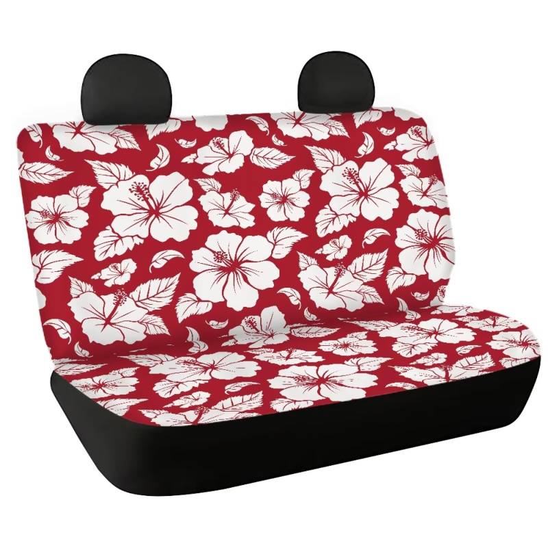 Fishidbird Autositzbezüge, roter Hibiskus, Auto-Dekor-Zubehör, Sitzkissen, weicher Stoff, bequem, Hunde-Rücksitzbezüge für Damen und Herren, 2 Stück von Fishisbird