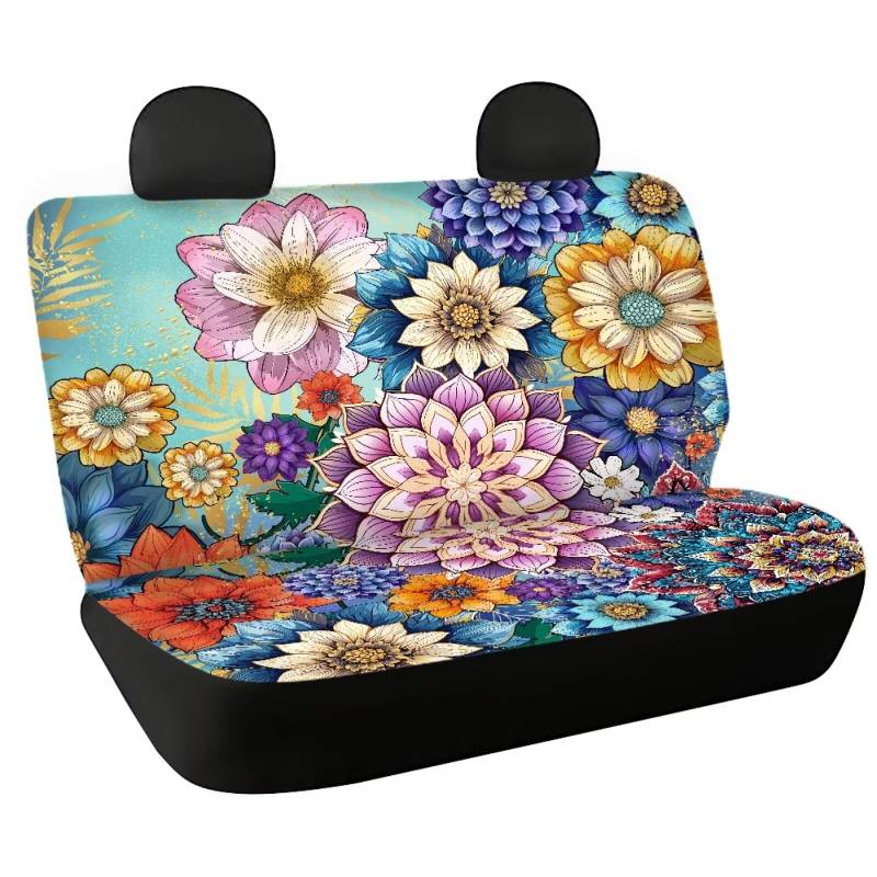 Fishidbird Autositzbezüge für Damen, Mandala-Druck, universelle Passform, 2-teiliges Set von Fishisbird