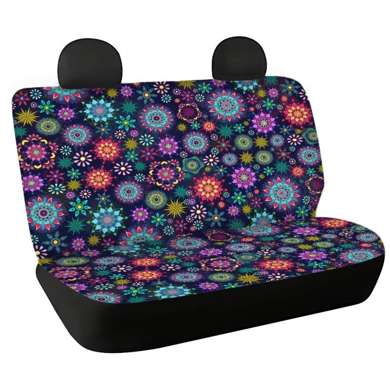 Fishidbird Autositzbezüge mit Hippie-Mandala-Druck, universelle Passform, für Hunde und Kinder, robuste Auto-Rücksitzbezüge, stilvolles Innendekor-Zubehör von Fishisbird
