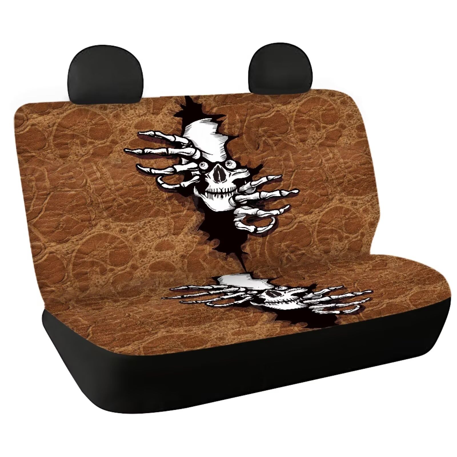 Fishidbird Rücksitzbezüge für Damen, kreatives Totenkopf-Design, schmutz- und kratzfest, 2 Stück, Geschenke für Familie Fishidbird Rücksitzbezüge für Damen, kreatives Totenkopf-Design, schmutz- und kratzfest, 2 Stück, Geschenke für Familie von Fishisbird