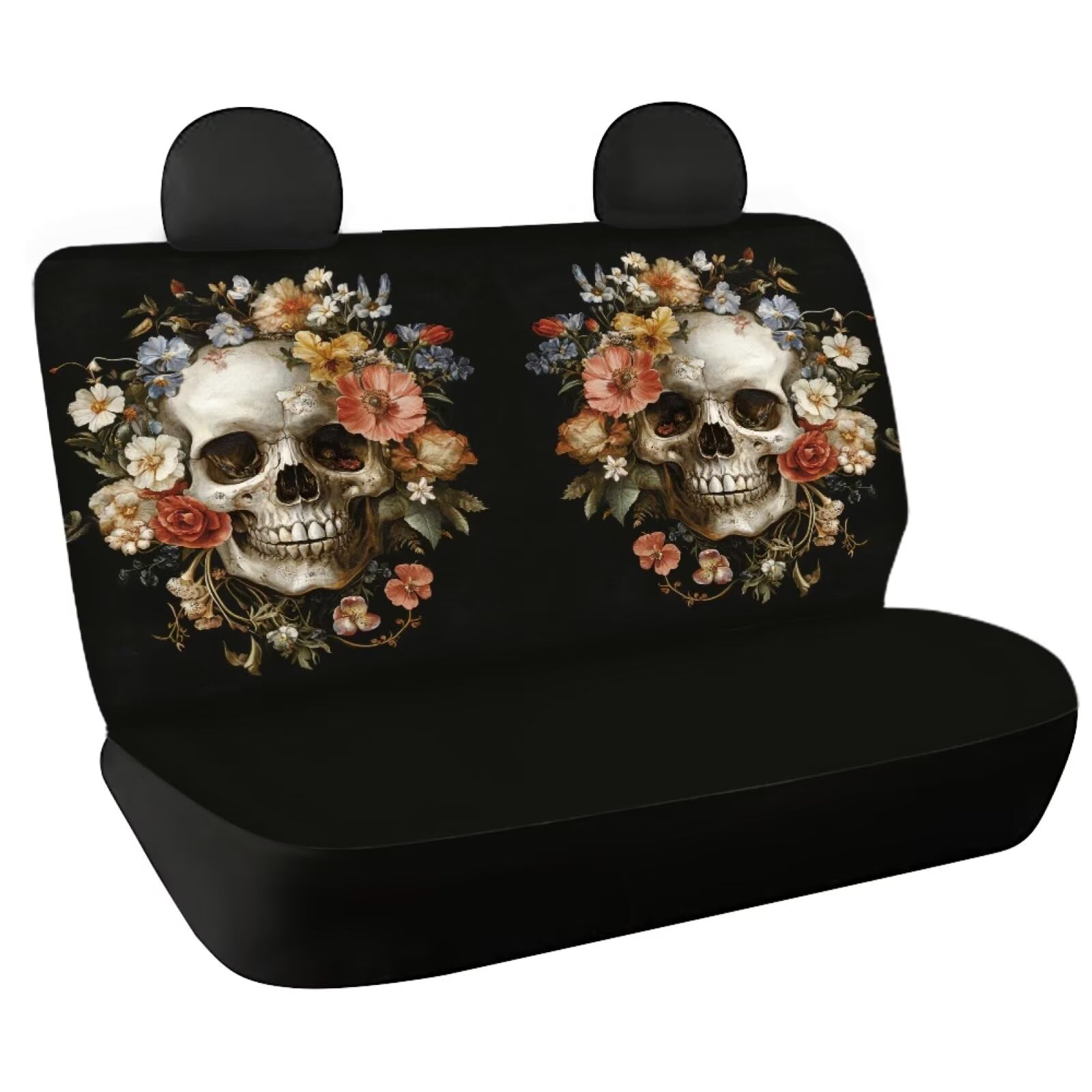 Fishidbird Rücksitzschoner für Hunde, Motiv: Totenkopf, Boho, Blumenmuster, 2-teiliges Set, schmutzabweisend, universell für die meisten Autos Fishidbird Rücksitzschoner für Hunde, Motiv: Totenkopf, Boho, Blumenmuster, 2-teiliges Set, schmutzabweisend, universell für die meisten Autos von Fishisbird