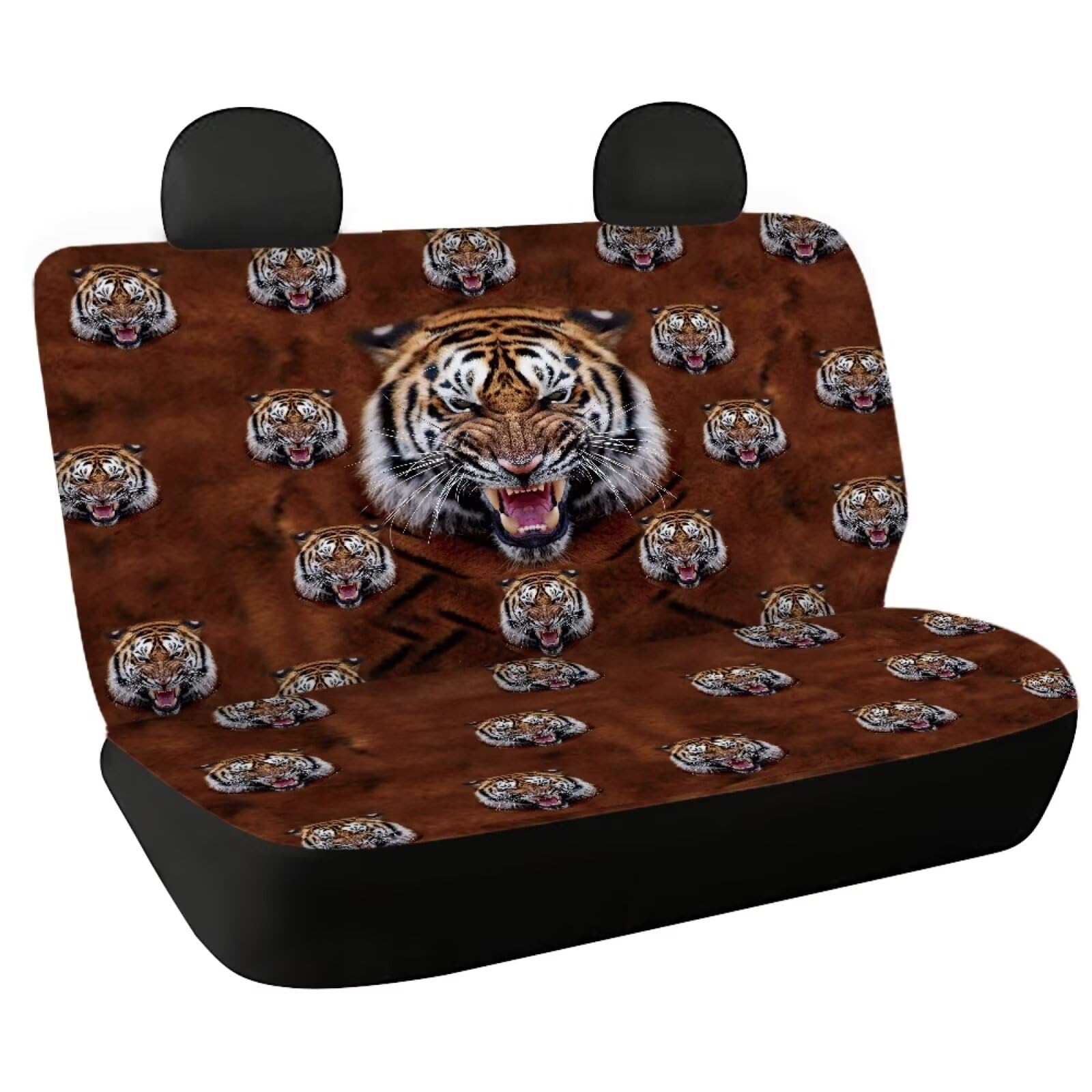 Fishidbird Tiger Print Universal Rücksitz-Autobezüge für Frauen 2-teiliges Set, wasserdichtes rutschfestes Polyester für SUV Limousine LKW Fishidbird Tiger Print Universal Rücksitz-Autobezüge für Frauen 2-teiliges Set, wasserdichtes rutschfestes Polyester für SUV Limousine LKW von Fishisbird