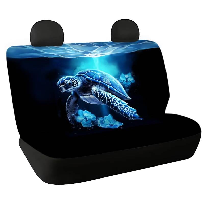 Fishidbird Universal-Rücksitzbezüge, 2-teiliges Set, Schildkrötenmuster, hohe Dehnung, Rücksitzschoner, ideal für Familie und Haustiere von Fishisbird