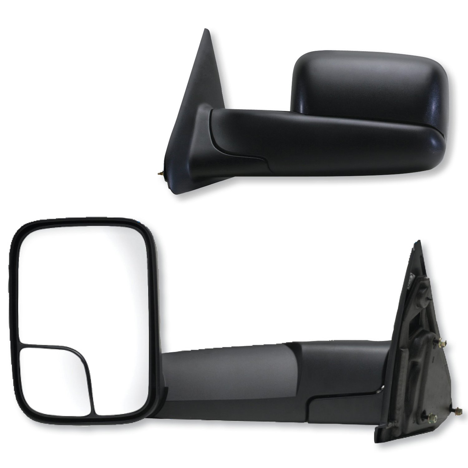 Fit System 60111-12C Towing Mirror Pair for Dodge Ram Pick-Up 1500, 2500/3500, Textured Black, spot Mirror, flip-Out Head, Foldaway Manual von Fit System