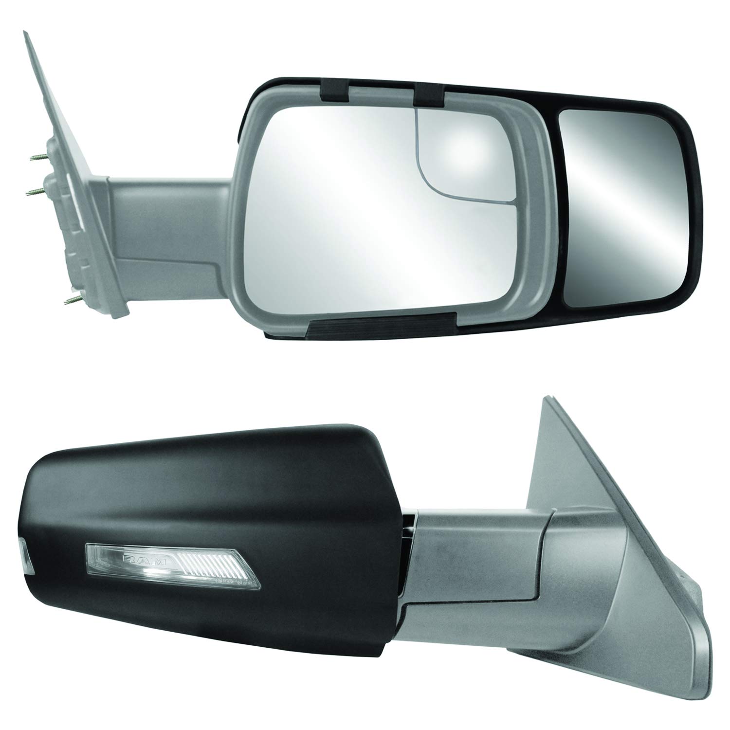 Fit System - 80730 Snap & Zap Custom Abschleppspiegel Paar für Ram 1500 Pick-up, schwarz von Fit System