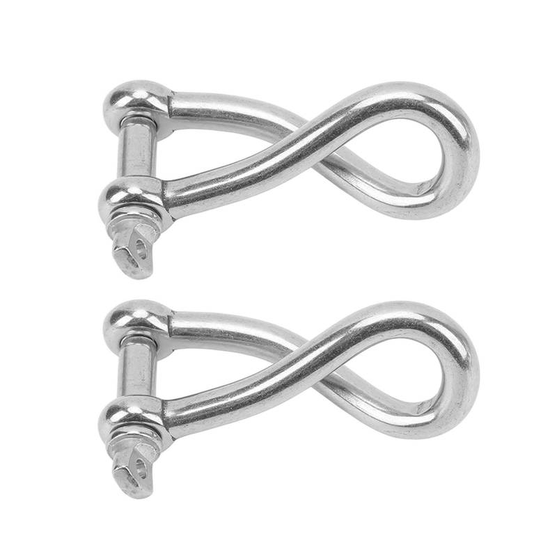 2 x salzwassersichere Edelstahl-Schäkel 6 mm für Boote, Schiffe, Takelage, Sichern, Ladung, Segelboote, Deckausrüstung von Fitooles