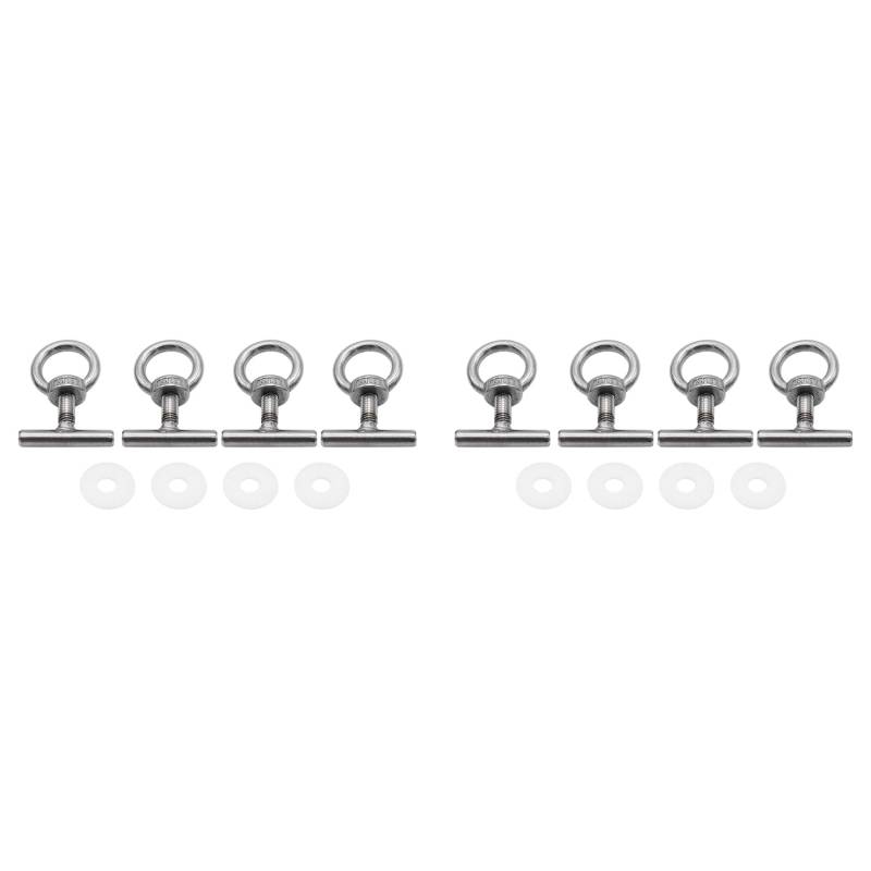 Fivetwofive 8X für T5 T6 Auto Mutter Sicherung Schiene Lastung Befestigung 7H5883189E Silber Befestigung ÖSe Schraube Verzurren ÖSe von Fivetwofive