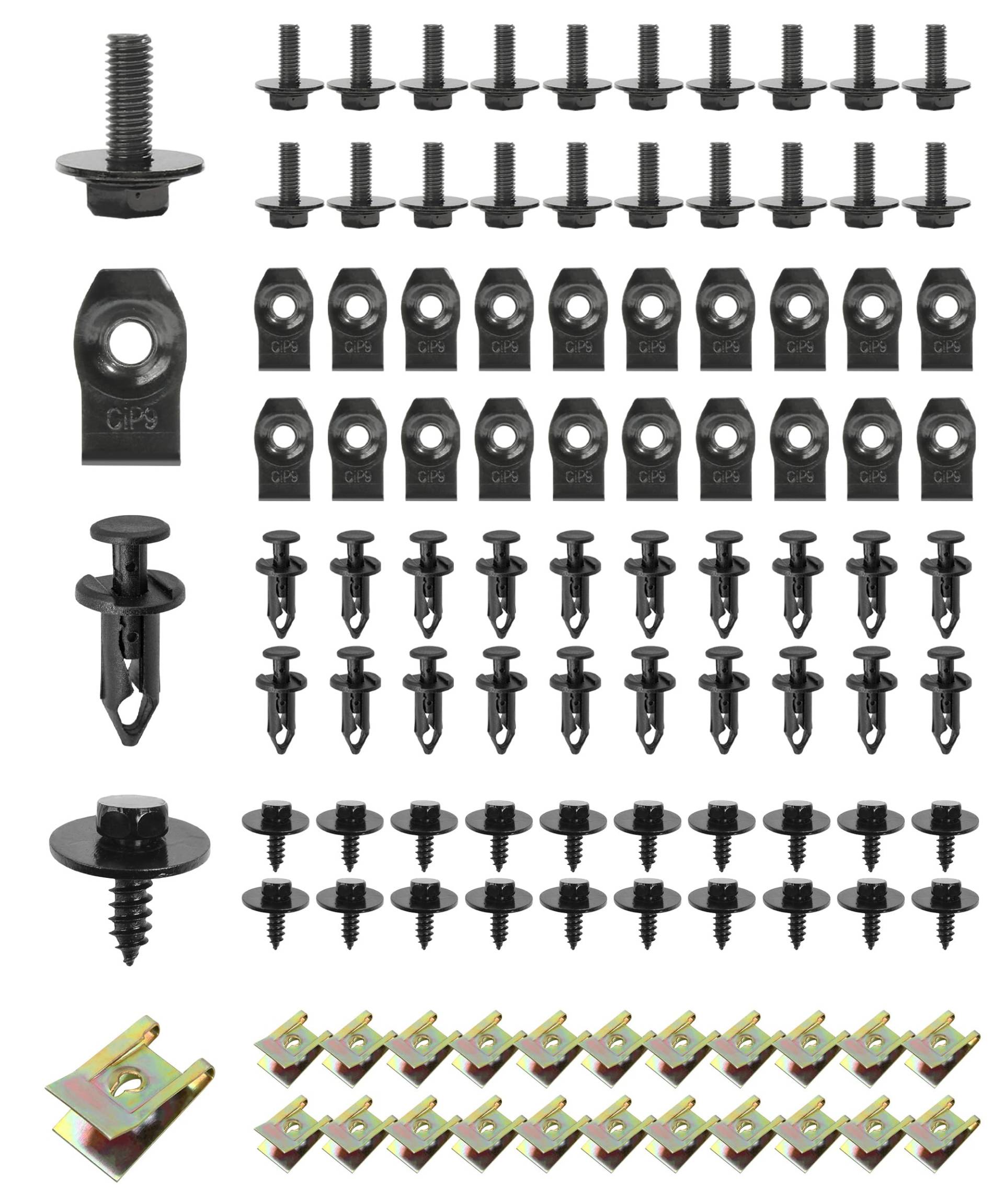 Flaconi 100PCS Blechmuttern Kfz,Blechmutter,Schraube Mutter Clip Kit,Auto Body Undertray Fender Schrauben,Metall U Typ Befestigungsclip,für Auto Radkasten Abdeckung Unterboden Kotflügel Befestigung Flaconi 100PCS Blechmuttern Kfz,Blechmutter,Schraube Mutter Clip Kit,Auto Body Undertray Fender Schrauben,Metall U Typ Befestigungsclip,für Auto Radkasten Abdeckung Unterboden Kotflügel Befestigung von Flaconi