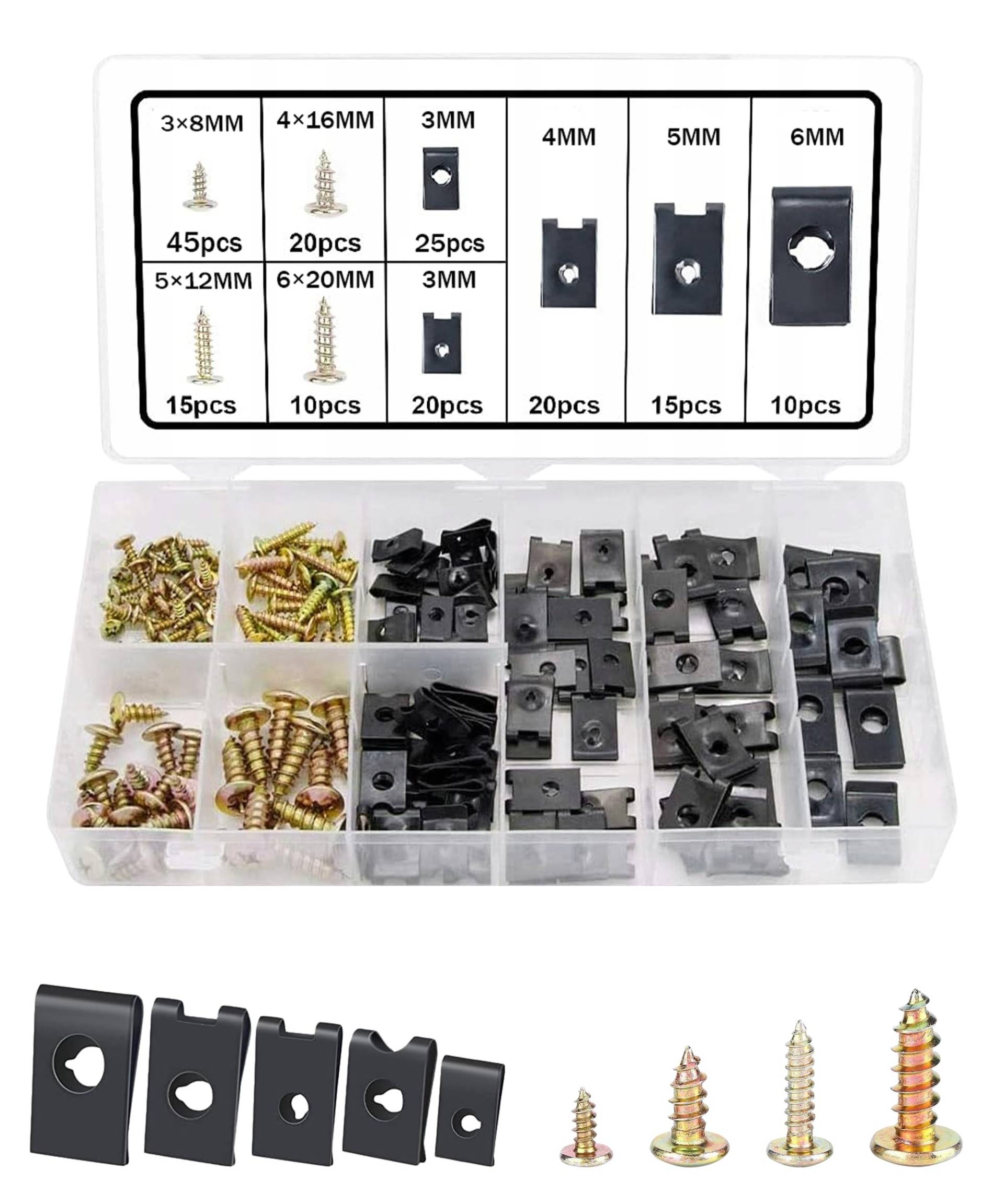 Flaconi 170PCS Befestigung Clips für Auto, Karosserieschrauben, Blechmuttern Kfz, Blechmuttern,Karosserie Clips, Geeignet für Den Austausch Von Instrumententafeln, Türverkleidungen Und Anderen Teilen Flaconi 170PCS Befestigung Clips für Auto, Karosserieschrauben, Blechmuttern Kfz, Blechmuttern,Karosserie Clips, Geeignet für Den Austausch Von Instrumententafeln, Türverkleidungen Und Anderen Teilen von Flaconi