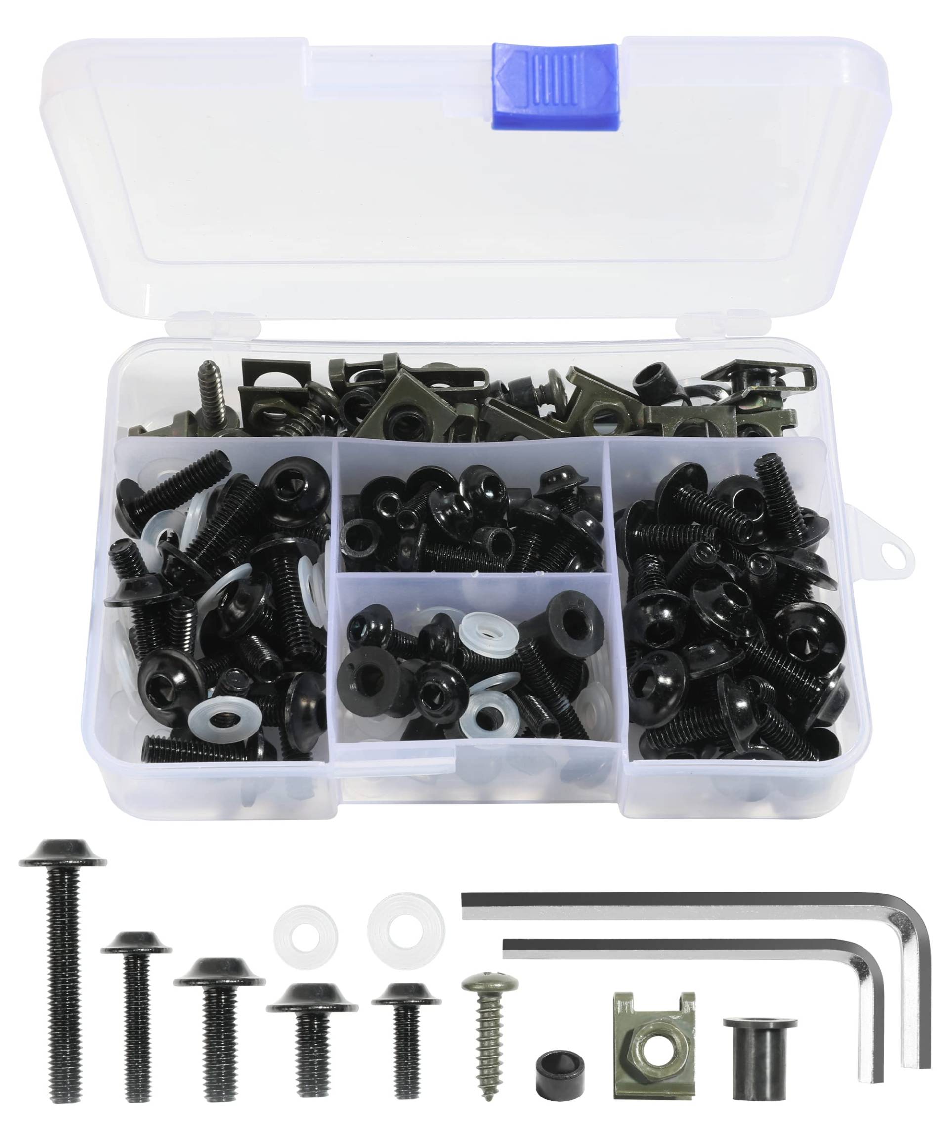 Flaconi 177PCS Motorrad Verkleidung Schrauben Kit, Verkleidungsschrauben Motorrad,Motorräder Windschutzscheibe Verkleidungsschrauben,Geeignet für die Meisten Sportmotorräder auf Dem Markt (Schwarz) Flaconi 177PCS Motorrad Verkleidung Schrauben Kit, Verkleidungsschrauben Motorrad,Motorräder Windschutzscheibe Verkleidungsschrauben,Geeignet für die Meisten Sportmotorräder auf Dem Markt (Schwarz) von Flaconi