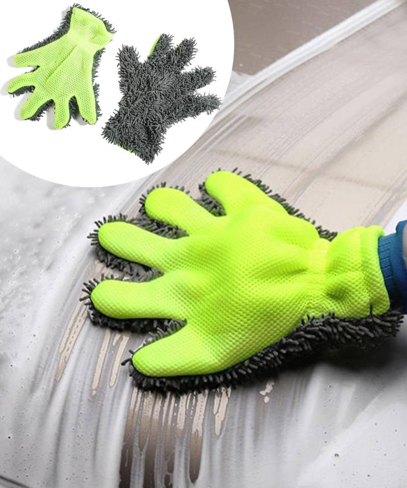 Flaconi 2 Stück Chenille Autowaschhandschuhe, Mikrofaser Handschuhe, Auto Reinigung, Premium Auto Waschhandschuhe für Professionelle Autopflege von Flaconi