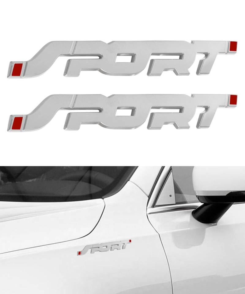 Flaconi 2PCS Auto Aufkleber Tuning,Auto-Abzeichen-Logo,Auto Emblem Aufkleber,Auto-Logo-Abzeichenaufkleber,3D Metall Emblem Auto Aufkleber,3D Aufkleber Auto,3D Auto Aufkleber (Silber) von Flaconi