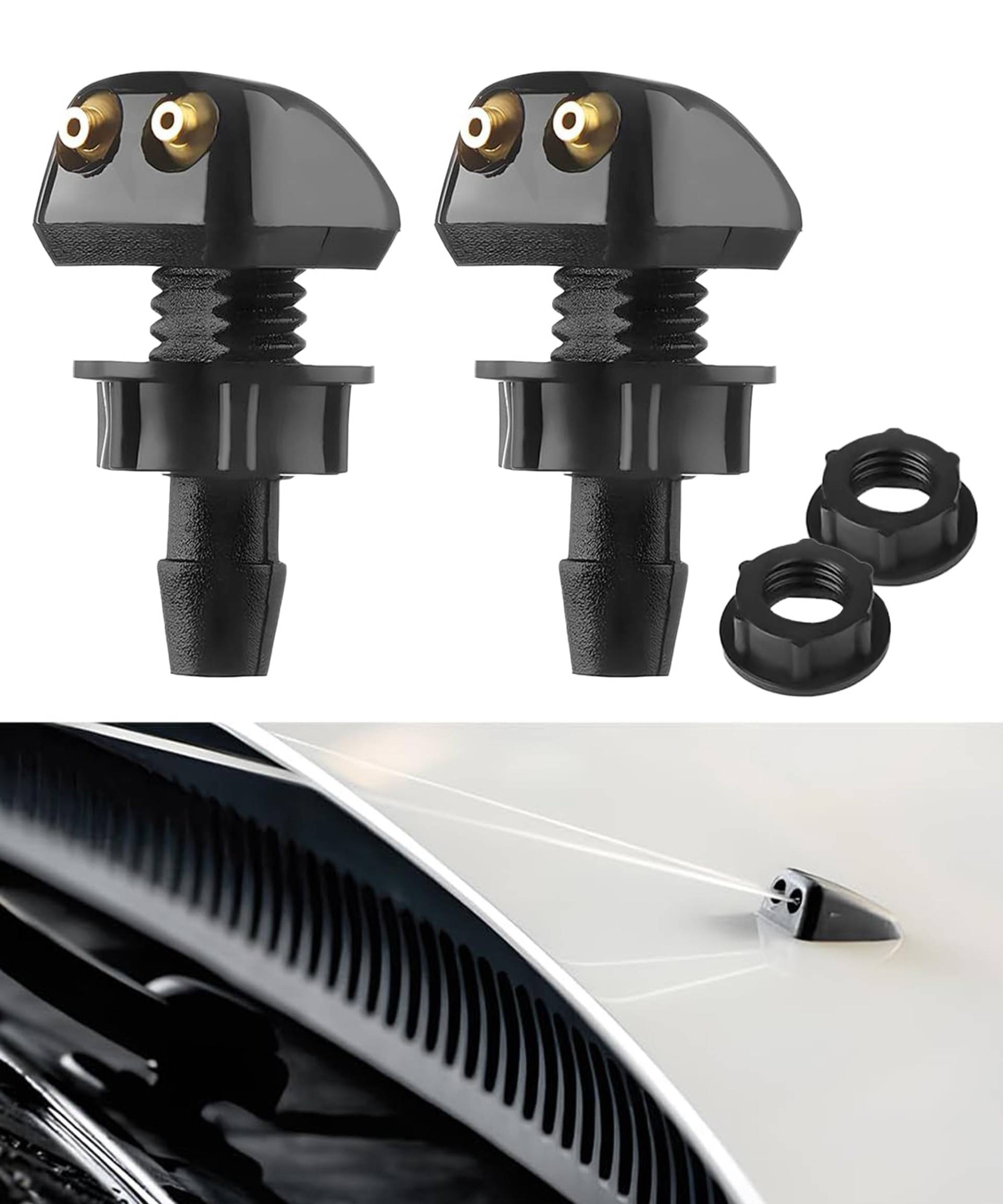 Flaconi 2PCS Auto Frontscheibenwischer Waschdüsen,Scheibenwaschdüse Universal, Heckwischer Waschdüse Windschutzscheibe Sprayer,Windschutzscheiben Spritzdüse Flaconi 2PCS Auto Frontscheibenwischer Waschdüsen,Scheibenwaschdüse Universal, Heckwischer Waschdüse Windschutzscheibe Sprayer,Windschutzscheiben Spritzdüse von Flaconi