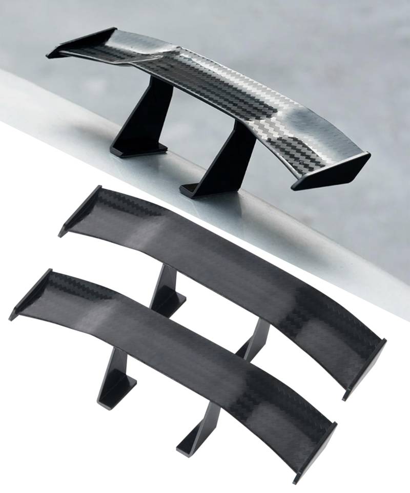 Flaconi 2PCS Spoiler Auto,Mini Spoiler,Heckspoiler,Mini Heckspoiler,Auto Mini Heckspoiler Flügel Ohne Perforation,Mini Auto Kohlefaser Textur Dekoration,Kann auf Den Meisten Autohecks Verwendet Werden von Flaconi