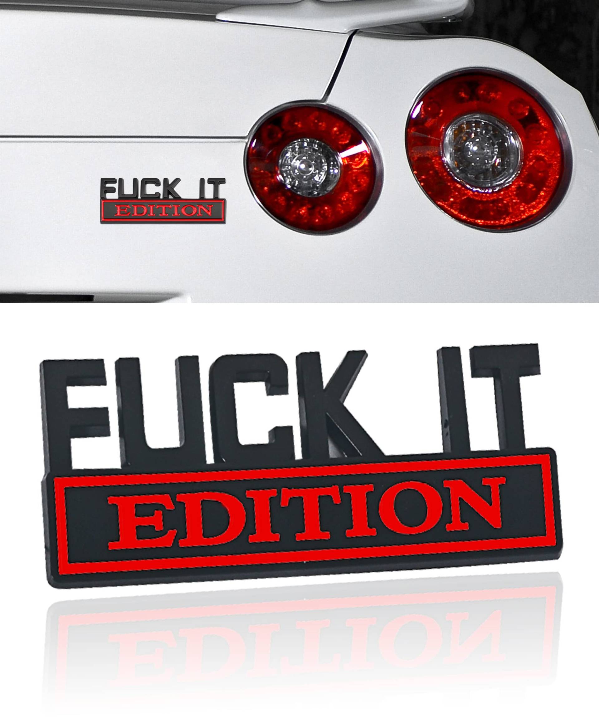 Flaconi 3D Aufkleber Auto,Auto Sticker Tuning,Auto Aufkleber,Aufkleber Auto Tuning,Autoaufkleber Heckscheibe,Autoaufkleber,Auto Sticker,Geeignet für Allgemeine Fahrzeuge (Schwarz-Rot, F) von Flaconi