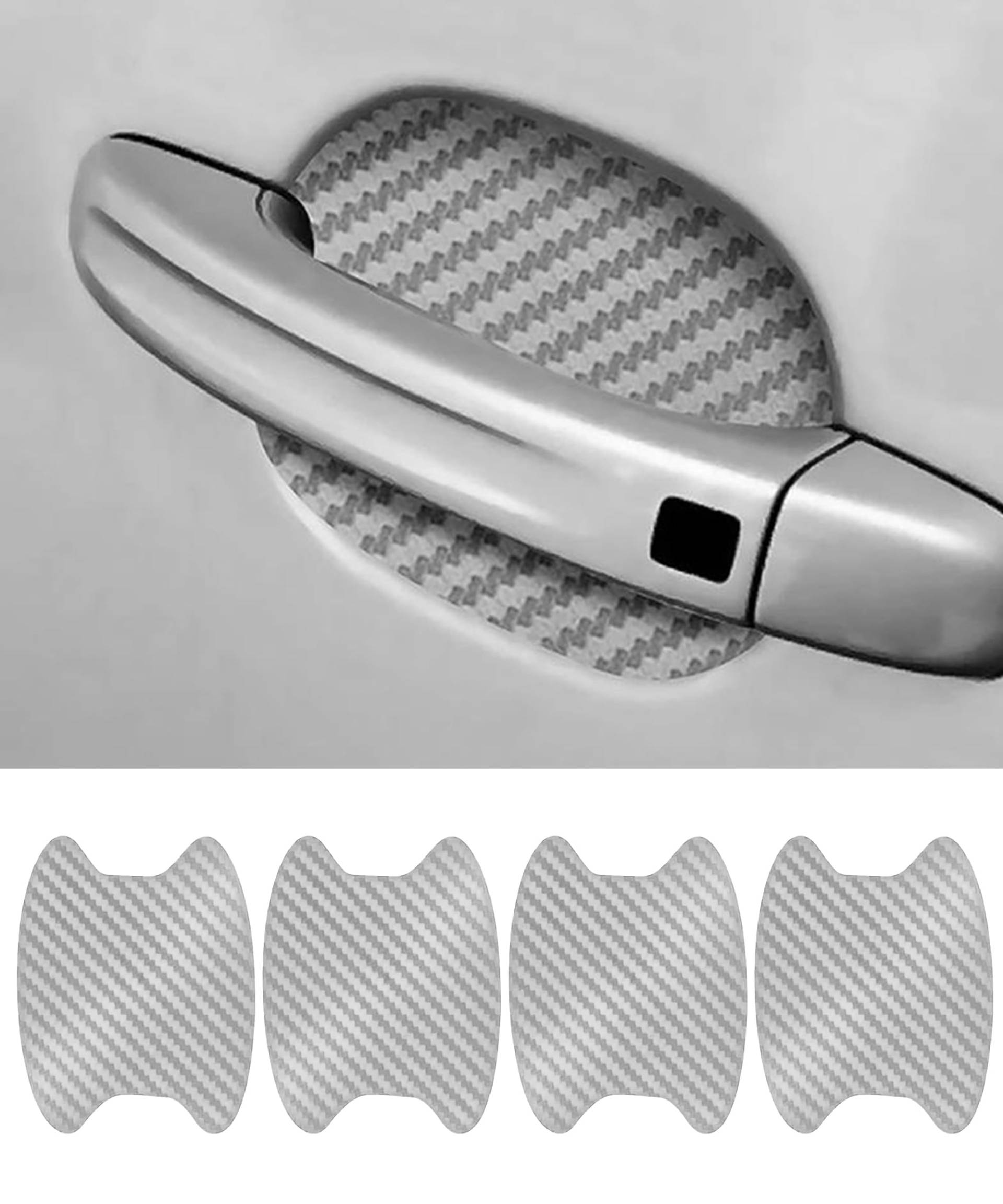 Flaconi 4PCS Auto Türgriff Schutz，Türgriff Schutz Auto,Auto Türgriff Aufkleber,Autotürgriff Schutzfolie,Schutz Aufkleber für Auto Türgriffe,Universal Fit für die meisten Fahrzeuge (Silber) von Flaconi