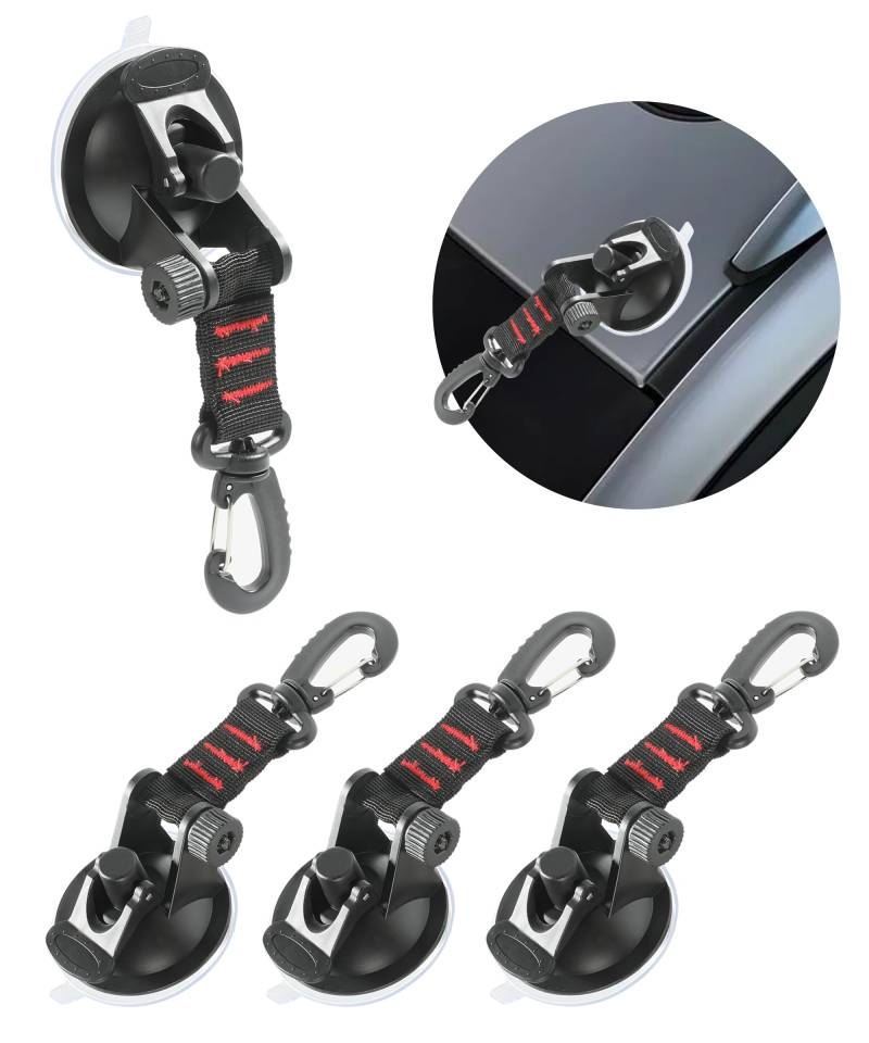 Flaconi 4PCS Saugnapf Auto,Saugnapf Haken,Saugnapf,Saugnapf Haken Camping,Saughaken Extra Stark,Saugnäpfe Mit Haken,Saugnäpfe Camping,Auto-Saugnapfhaken,Geeignet für Auto-Markisen und Wohnmobile von Flaconi