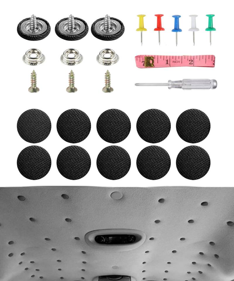 Flaconi 65 Stück Auto Dachhimmel Reparatur Set,Autohimmel Reparatur Set,Dachhimmel Reparatur Set,Auto Himmel Reparieren,Auto Himmel Reparaturset,Ersatz Dachhimmel Reparaturknopf (Schwarz) von Flaconi