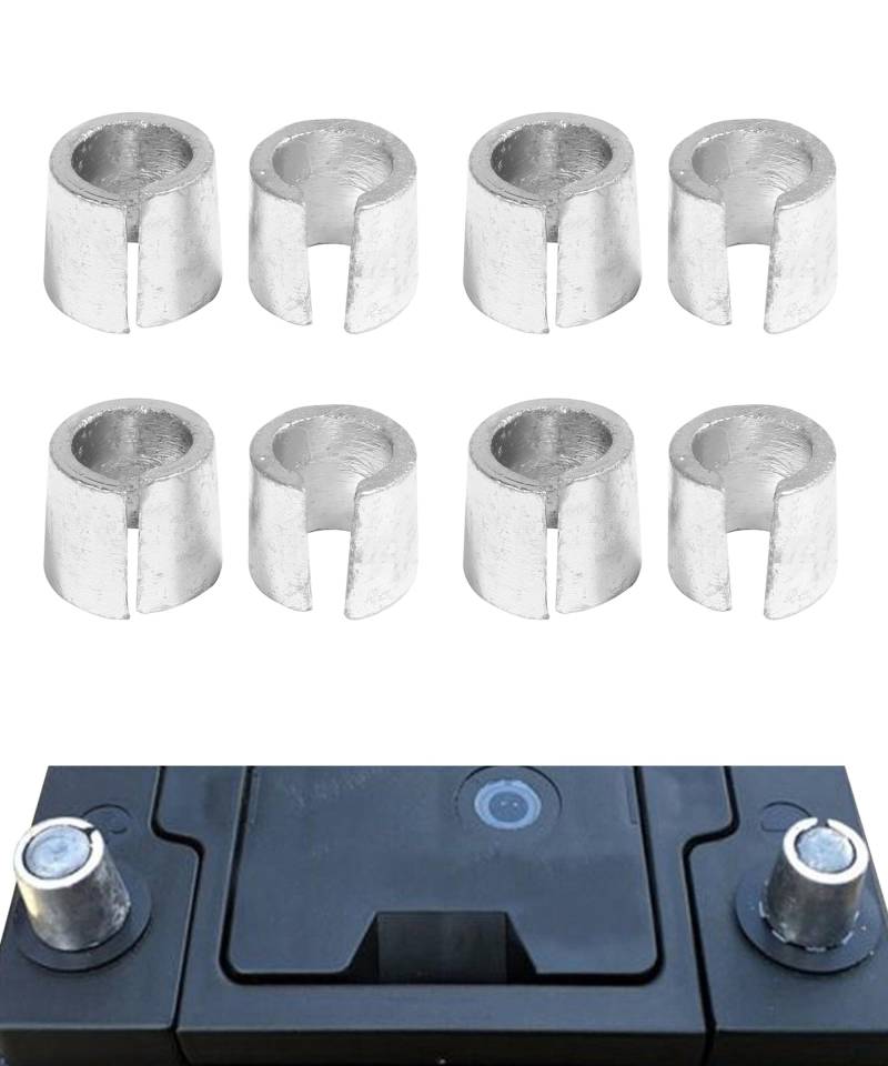 Flaconi 8PCS Autobatterie-Adapterhülsen,Auto Batteriepoladapter,Batteriepolklemme Hülsen,Batteriepol Adapter,Batterieanschlusshülse,Geeignet für Positive und Negative Batterieanschlüsse von Flaconi