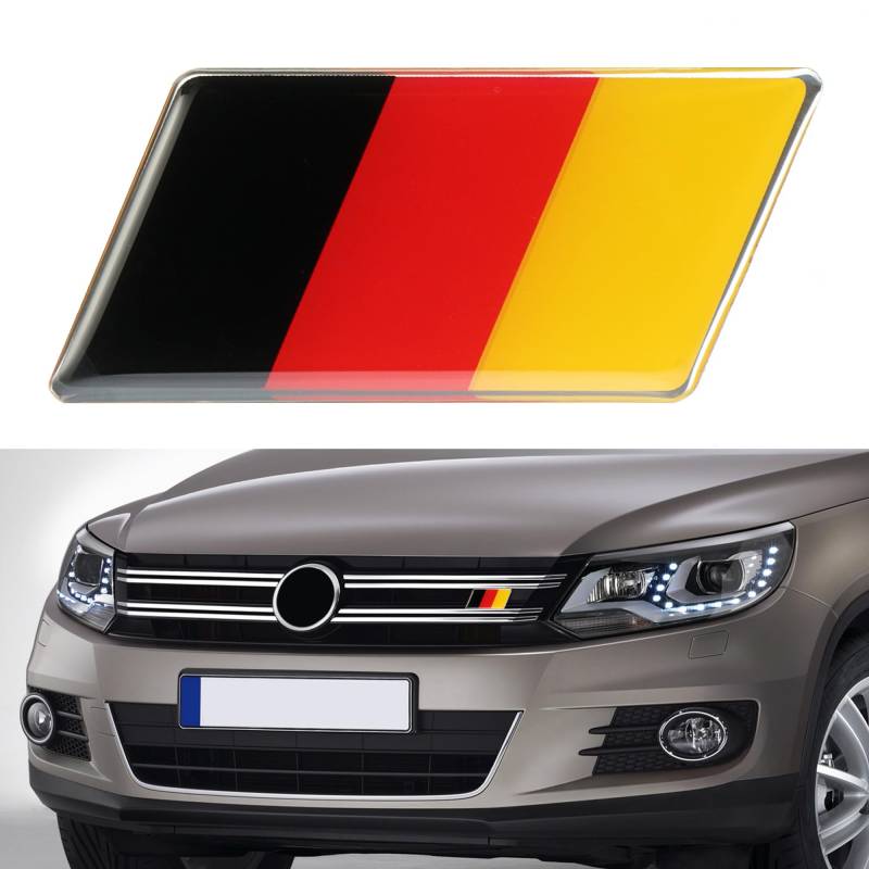 Flaconi Auto Aufkleber,Deutschland Aufkleber Auto,Auto-Abzeichen-Aufkleber-Emblem,Deutschland Sticker,Aluminium-Abzeichen Mit Deutscher Flagge,Geeignet für Kühlergrills,Stoßstangen,Kotflügel von Flaconi