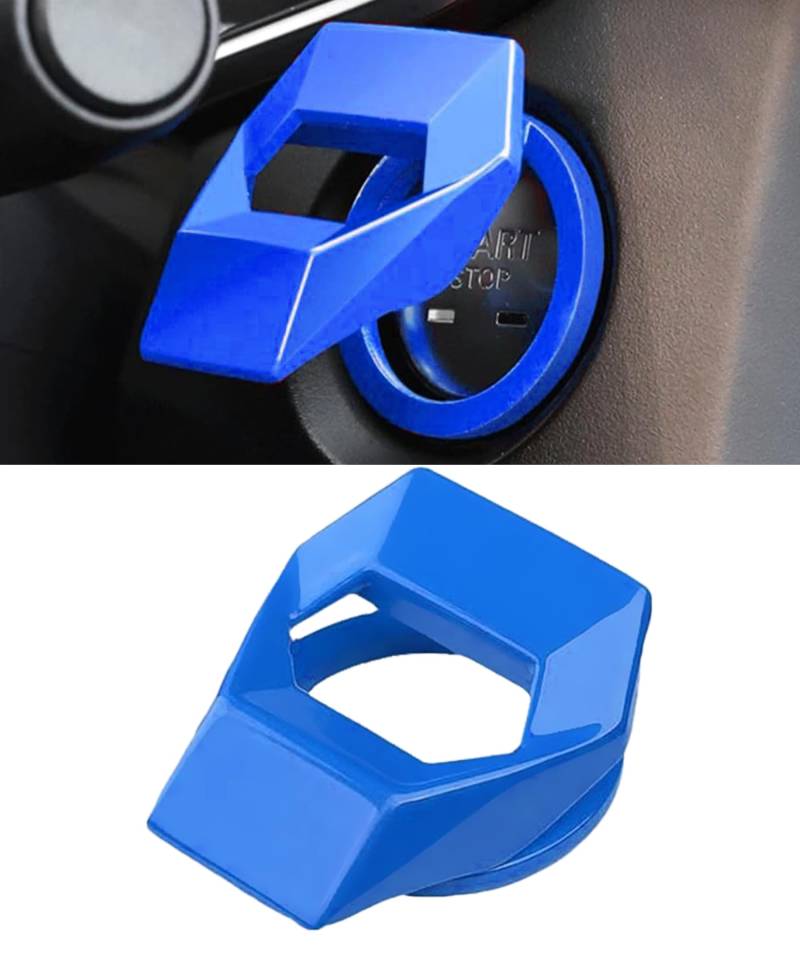 Flaconi Auto Startknopf Abdeckung, Drucktaste, Start-Stopp-Knopf, Auto-Dekor, Interieur Zubehör, Blau von Flaconi