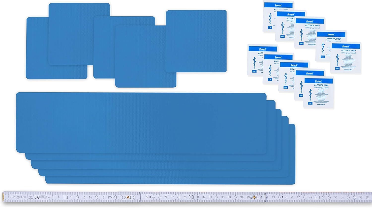 Flickly Selbstklebende Planenreparatur Tapes | 10 teilig | Easy Patch Comfort 100mm | Für Zelte, Planen UVM (lichtblau) von Flickly