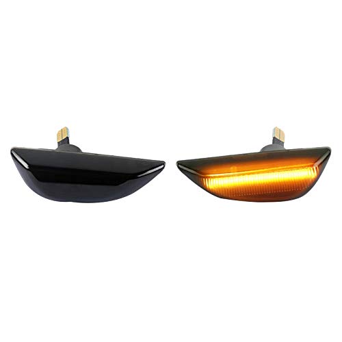 Flisdtry 2 x Auto-LED-Blinker für Opel Mokka X für 13–19, schwarz von Flisdtry