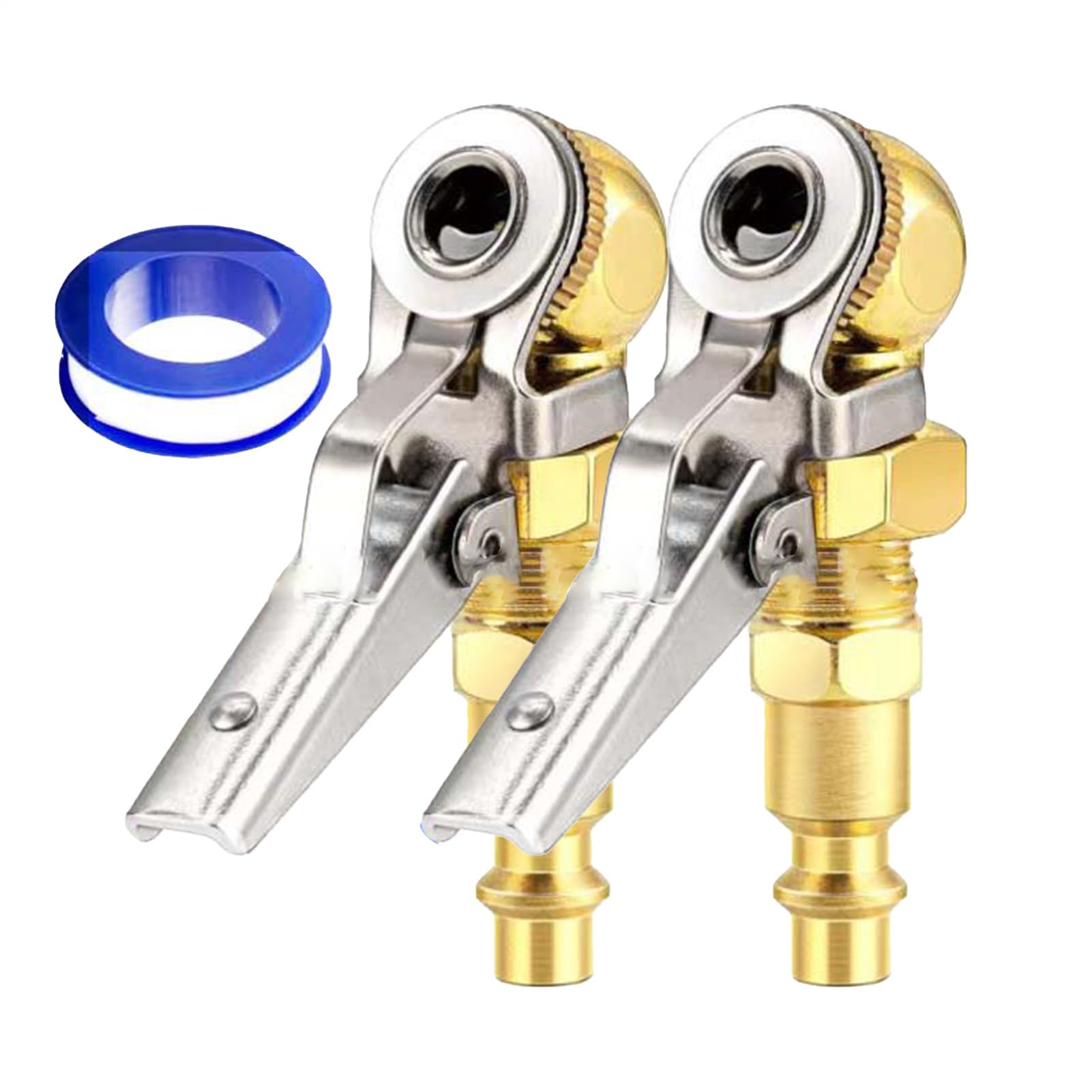 Flkiglm Lock-on-Luftfutter, Reifenfüllfutter, 2 Stück Luftfutter-Schnellkupplung, Keine Leckage, Reifenfüller mit geschlossenem Durchfluss, Luftspannfutter, Reifenpumpe, Luftkompressor-Zubehör Flkiglm Lock-on-Luftfutter, Reifenfüllfutter, 2 Stück Luftfutter-Schnellkupplung, Keine Leckage, Reifenfüller mit geschlossenem Durchfluss, Luftspannfutter, Reifenpumpe, Luftkompressor-Zubehör von Flkiglm