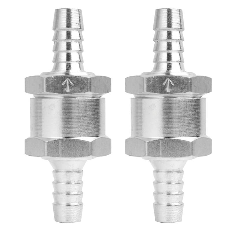 2er Set Kraftstoff Rückschlagventil 8mm aus Aluminium, Langlebiges Ventil für Auto Vergaser, Geeignet für Benzin, Diesel, Pflanzenöl und Wasser, Korrosionsbeständig,Hohe Temperaturbeständigkeit von Fllyvly