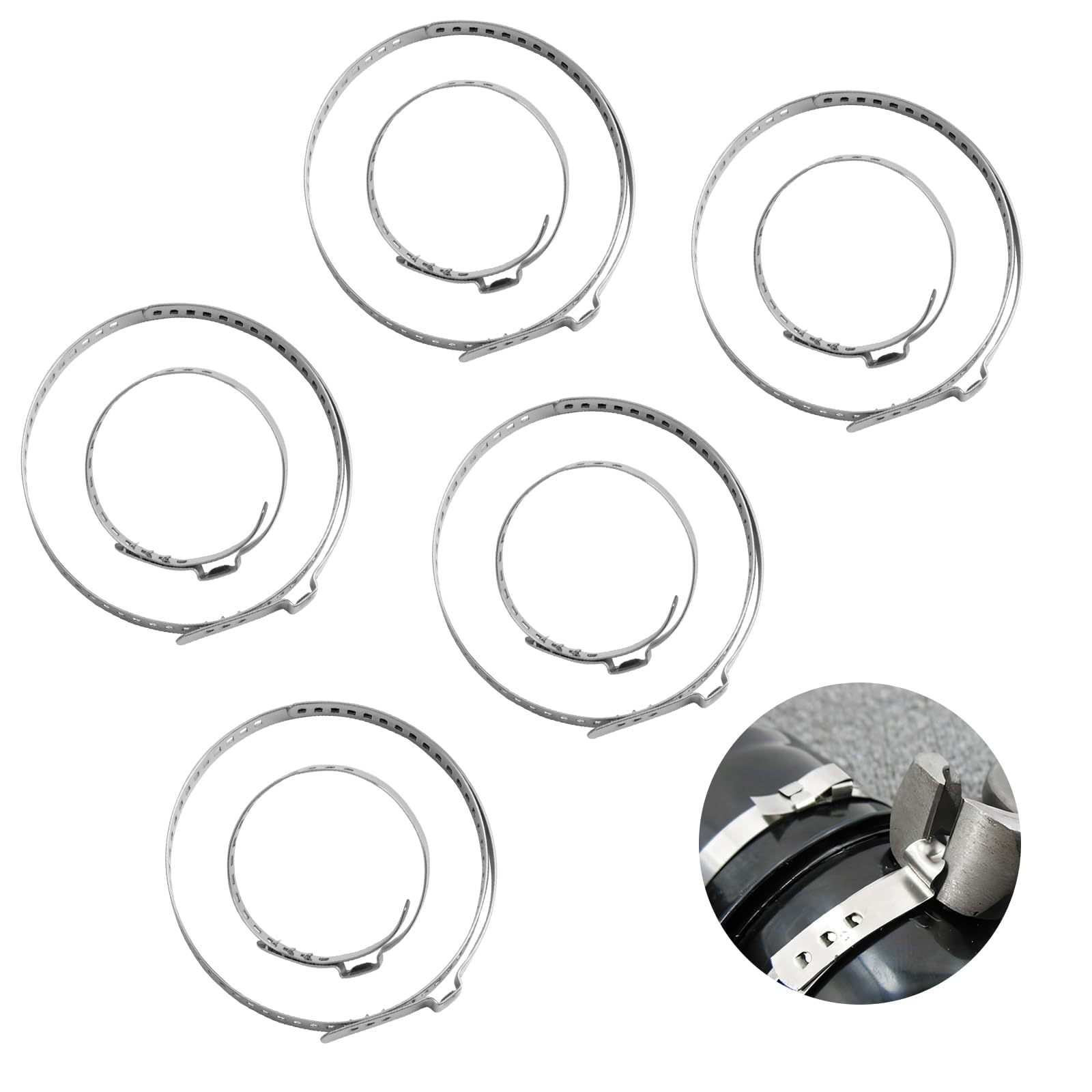 Set aus 10 Edelstahl CV Achsmanschetten Schellen für die meisten Autos,Rohrschellen,Schlauchschellen Edelstahl,Verstellbare Klemmschellen für einfache Installation und sichere Verriegelung Set aus 10 Edelstahl CV Achsmanschetten Schellen für die meisten Autos,Rohrschellen,Schlauchschellen Edelstahl,Verstellbare Klemmschellen für einfache Installation und sichere Verriegelung von Fllyvly
