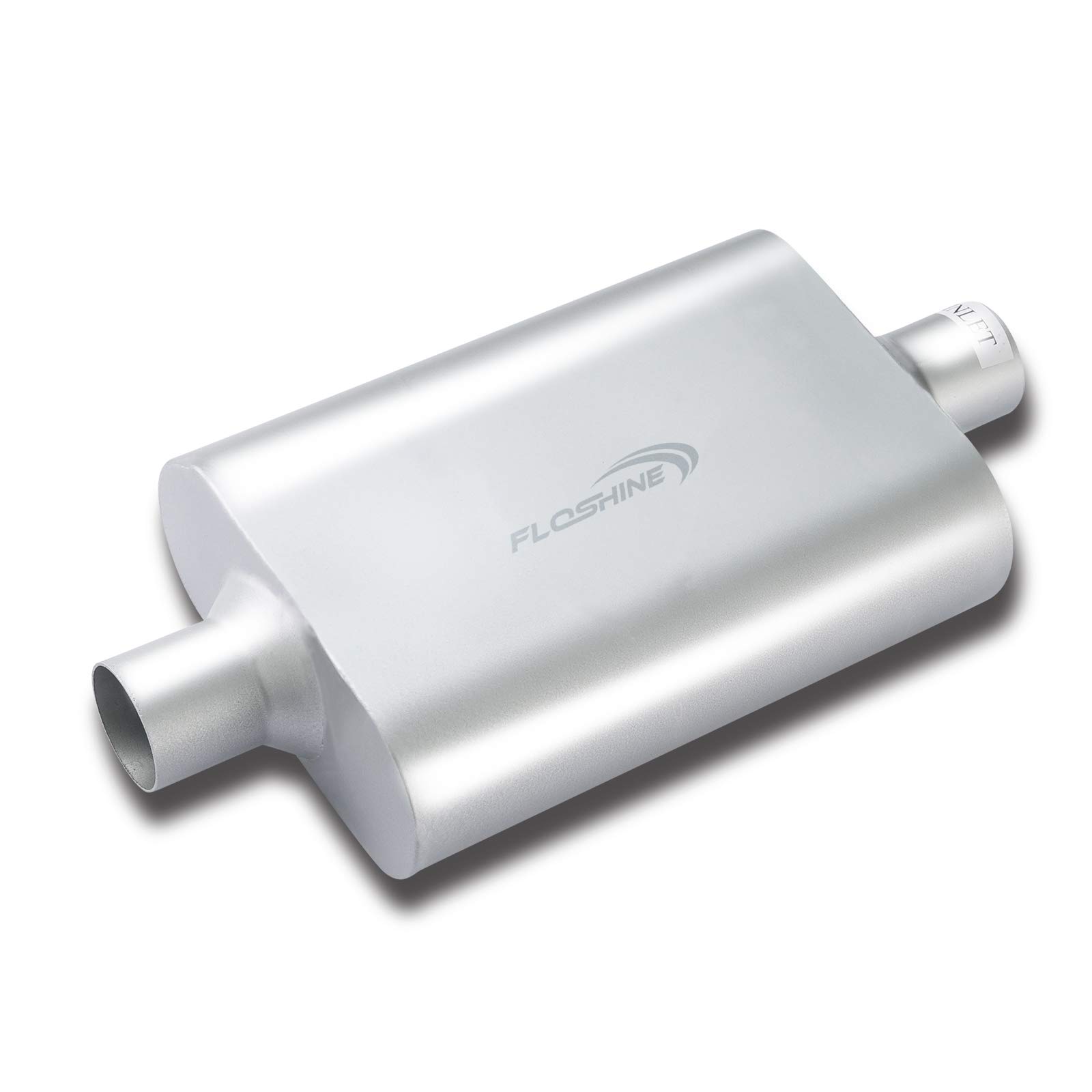 Floshine Universal-Schalldämpfer, Doppelkammer, 5,1 cm Einlass (ID), 5,1 cm Auslass (ID), insgesamt 43,2 cm, Leistungsschalldämpfer, Auspuff FH42040 von Floshine