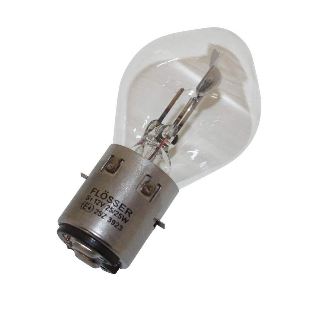 Flösser Leuchtmittel, 12 V, 25 – 25 W, entspricht S2-Fassung – BA20D Standard, weiß, Scheinwerfer, wird einzeln verkauft von Flosser