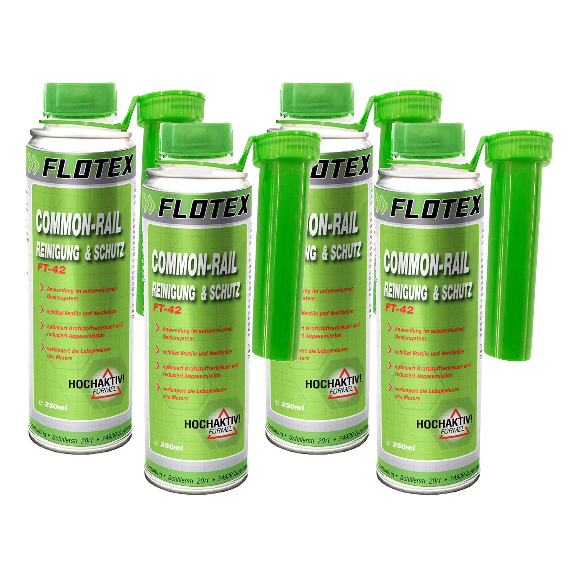 Flotex Diesel Common-Rail Reinigung & Schutz, 4 x 250ml Systemreiniger und Schutz Additiv für Dieselmotoren Flotex Diesel Common-Rail Reinigung & Schutz, 4 x 250ml Systemreiniger und Schutz Additiv für Dieselmotoren von Flotex