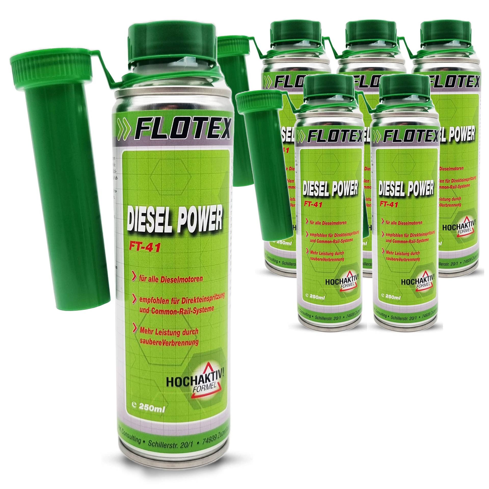 Flotex Diesel Power, 6 x 250ml Additiv Kraftstoffsystemzusatz für alle Dieselmotoren Flotex Diesel Power, 6 x 250ml Additiv Kraftstoffsystemzusatz für alle Dieselmotoren von Flotex