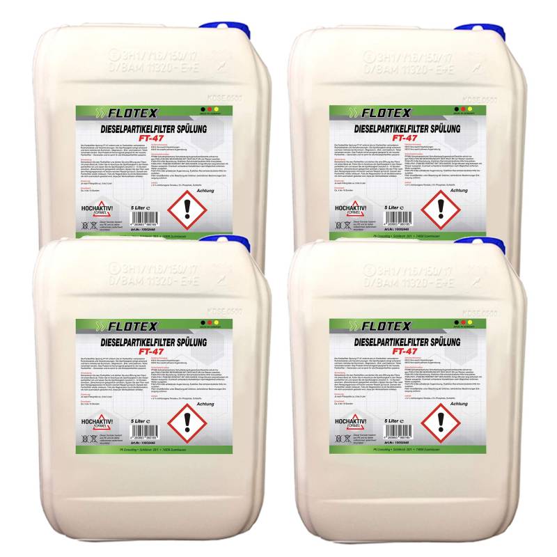Flotex Dieselpartikelfilter Spülung, 4 x 5L Intensiv Partikelfilterspülung Diesel von Flotex