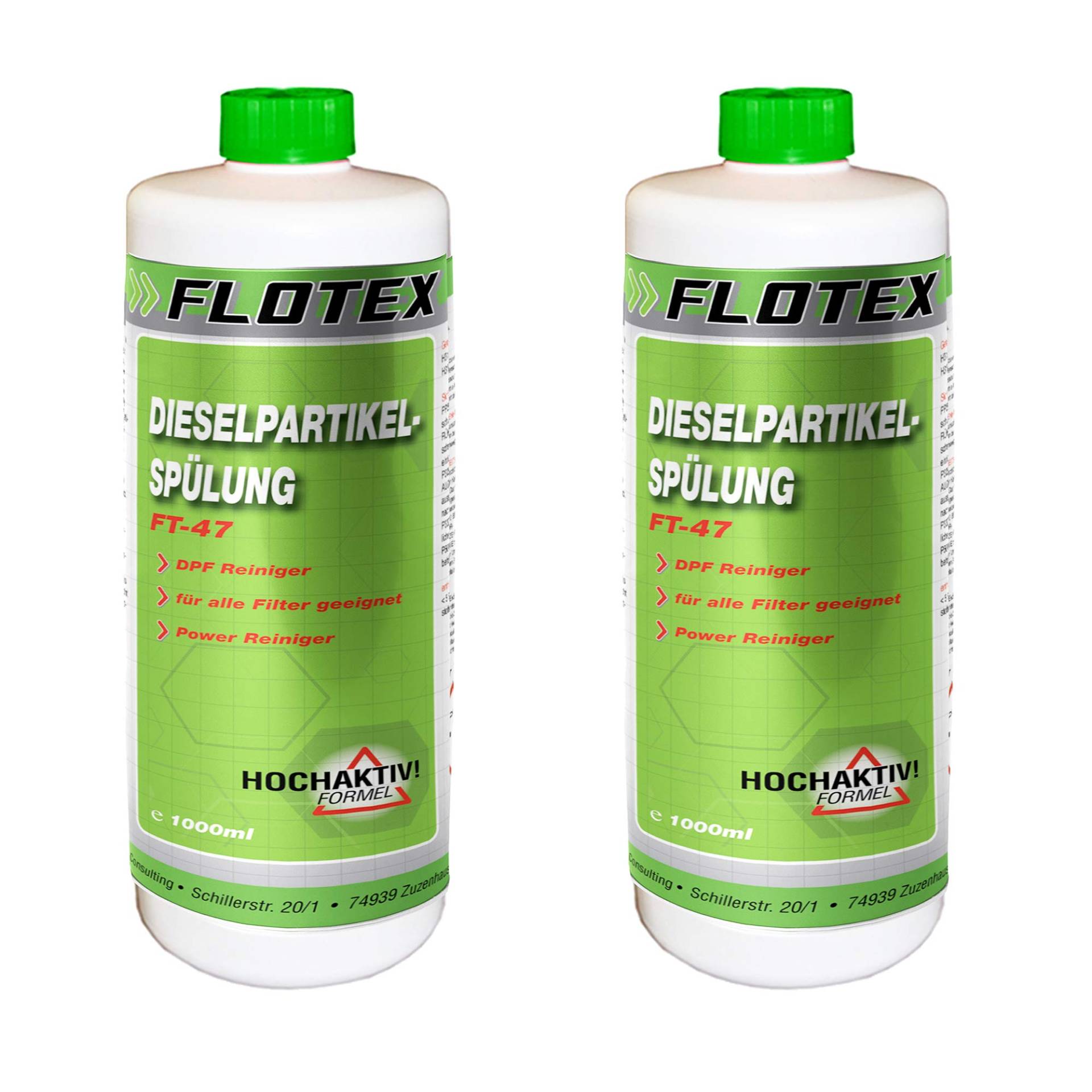 Flotex Dieselpartiklefilter Spülung, 2 x 1L Intensiv Partikelfilterspülung Diesel von Flotex